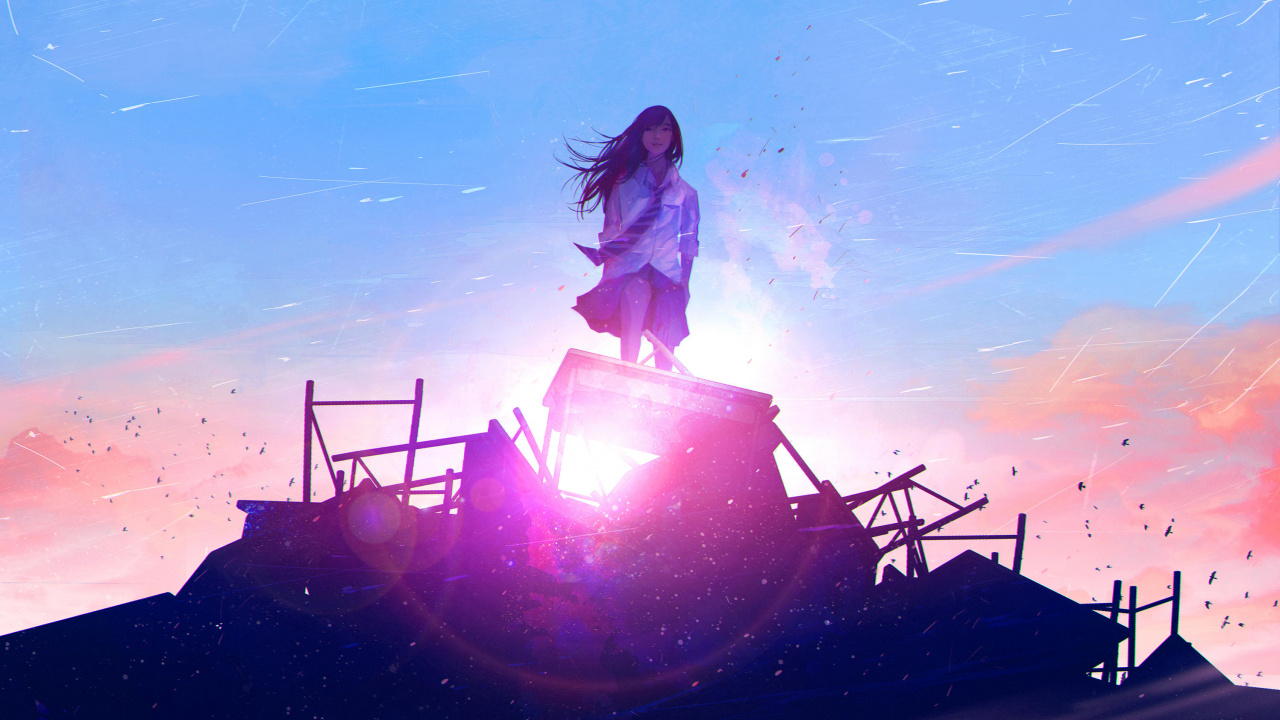 Обои иллюстрация, облако, графический дизайн, артист, Kayoh в разрешении 1280x720