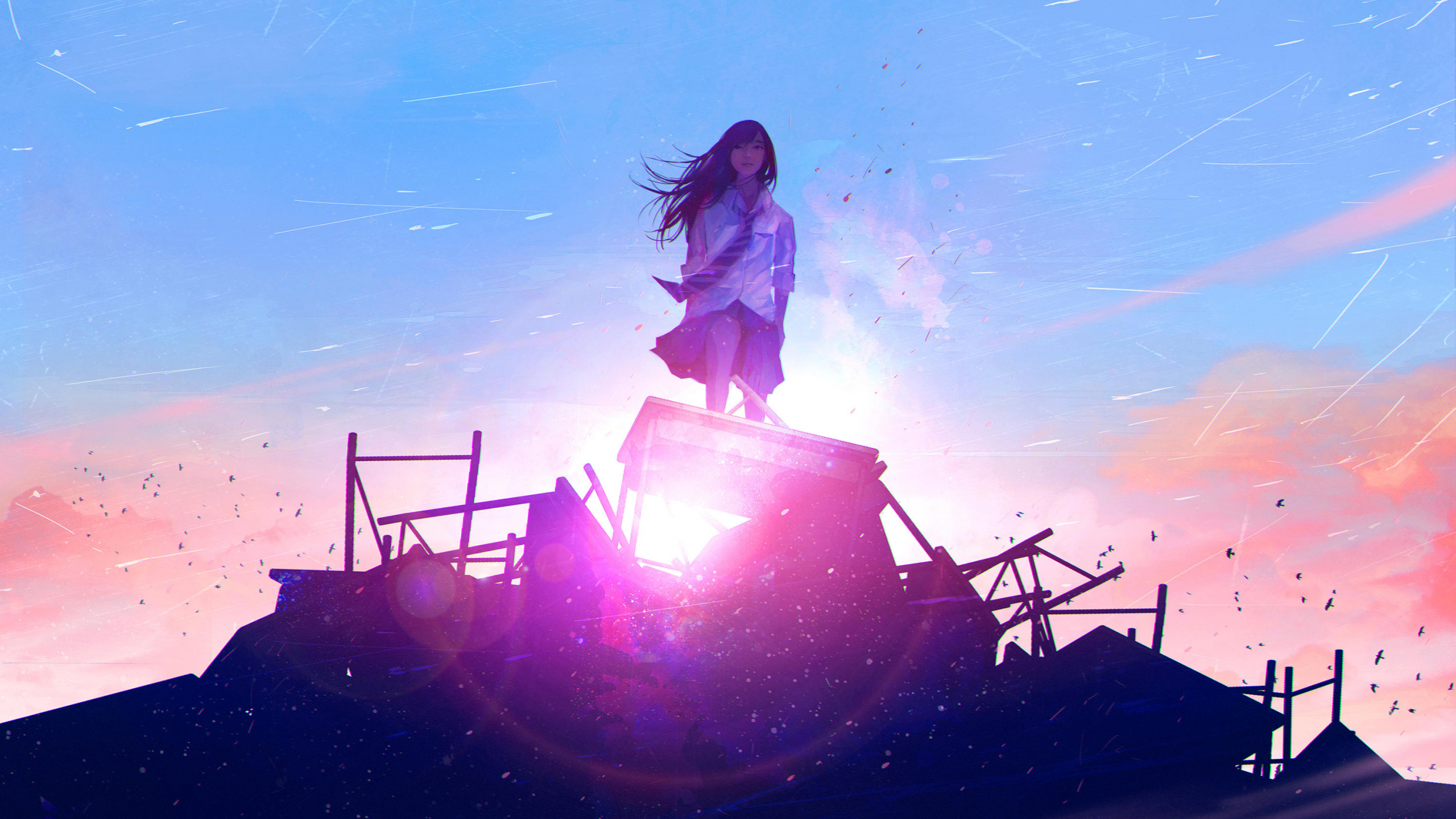 Обои иллюстрация, облако, графический дизайн, артист, Kayoh в разрешении 2560x1440