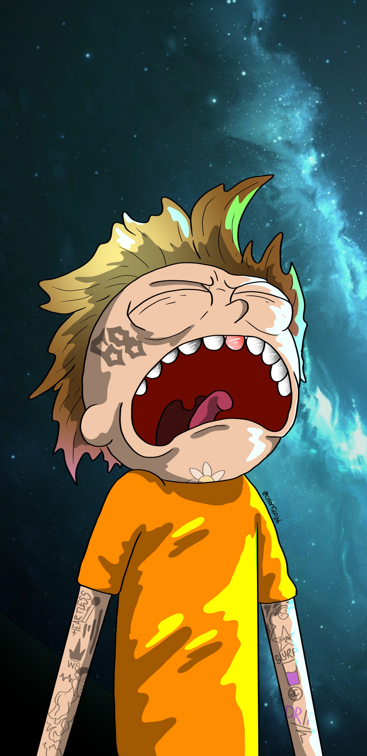 Обои Морти Смит, Рик Санчез, мультсериал, мультфильм, мультик в разрешении 1440x2960