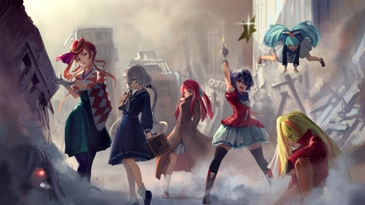 Обои аниме, зомби, иллюстрация, арт, акварельные краски в разрешении 1280x720