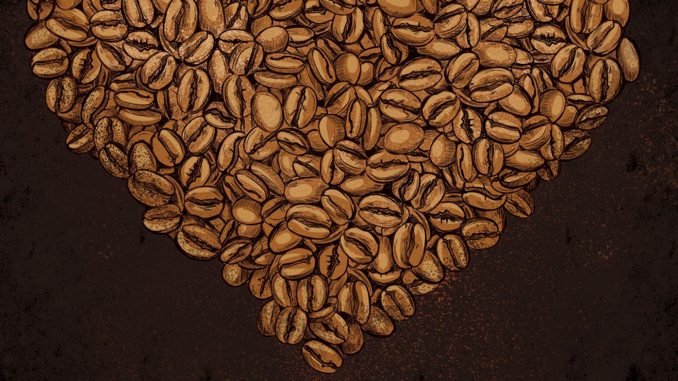 Обои визуальное искусство, кофе, кафе 3 осла, графический дизайн, арт в разрешении 1366x768