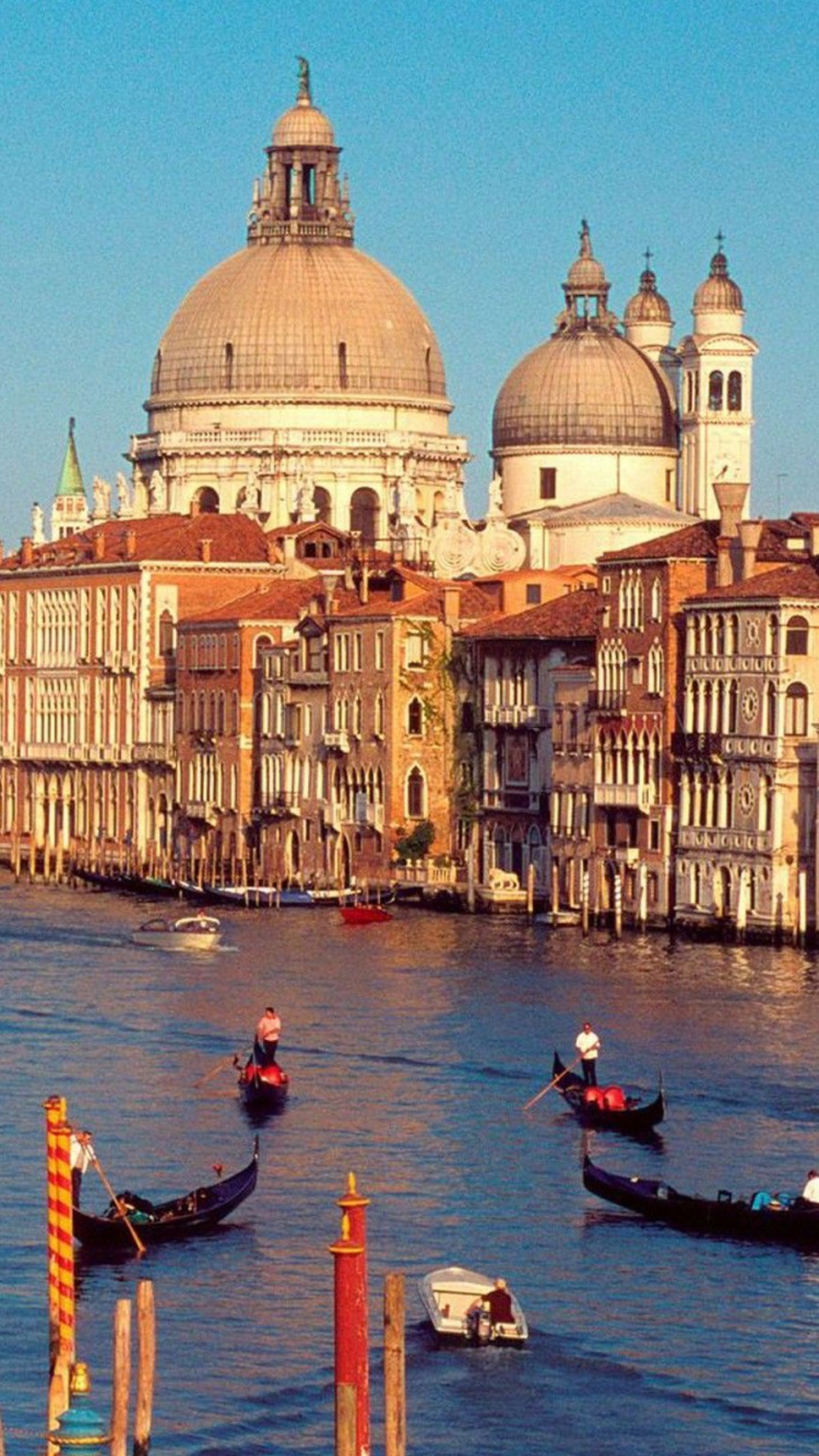 Обои Гранд-канал, канал, гондола, водный путь, ориентир в разрешении 750x1334
