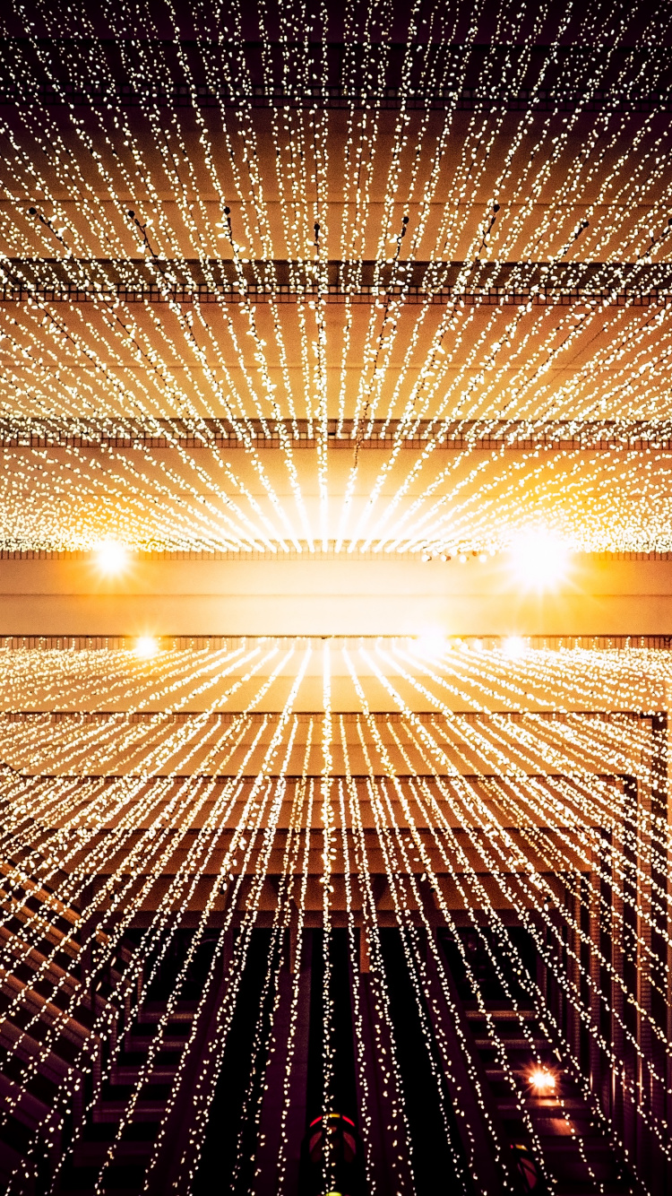 Обои свет, освещение, архитектура, вода, линия в разрешении 750x1334