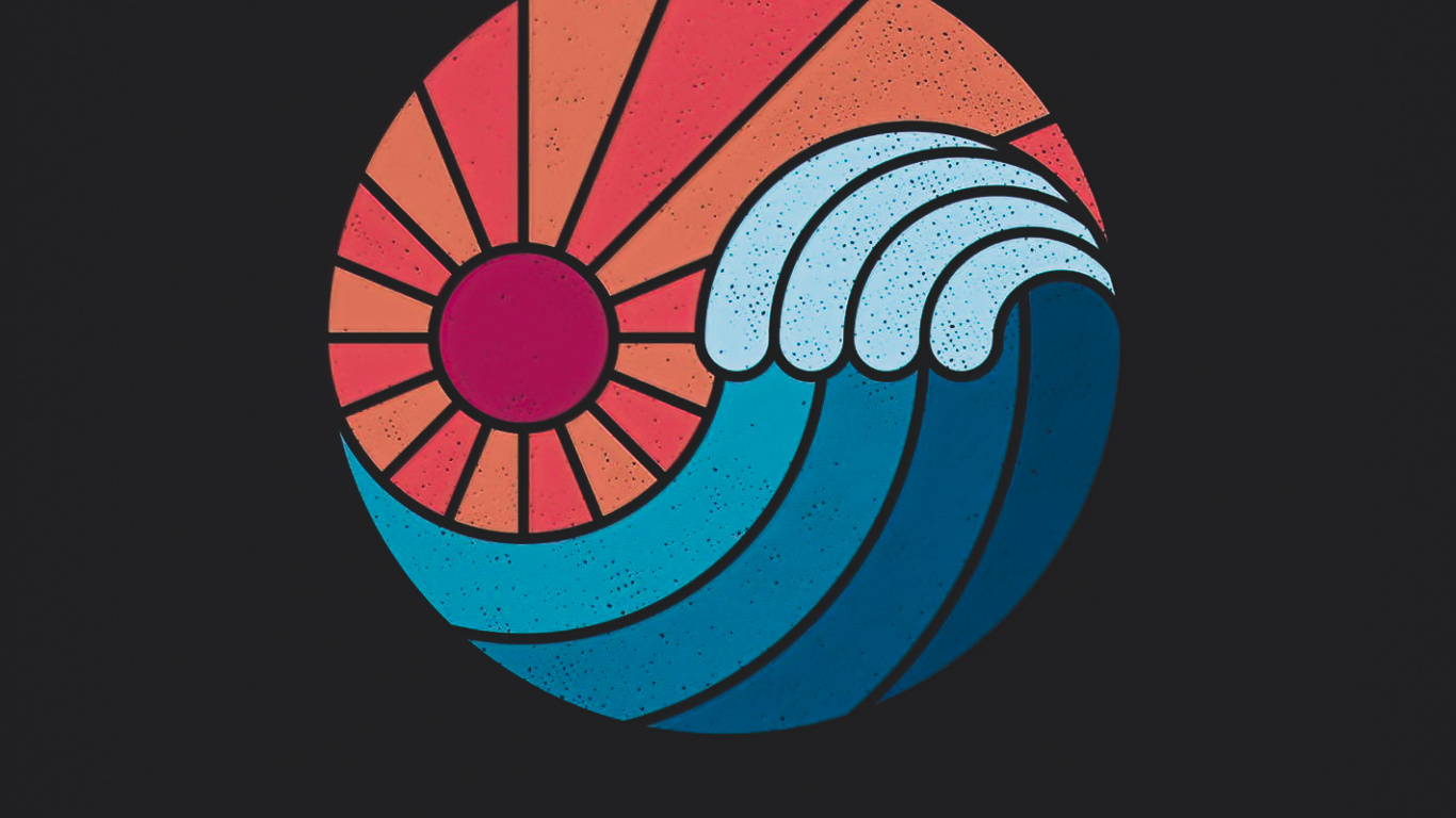 Обои графический дизайн, предвычисление, математика, арт, круг в разрешении 1366x768