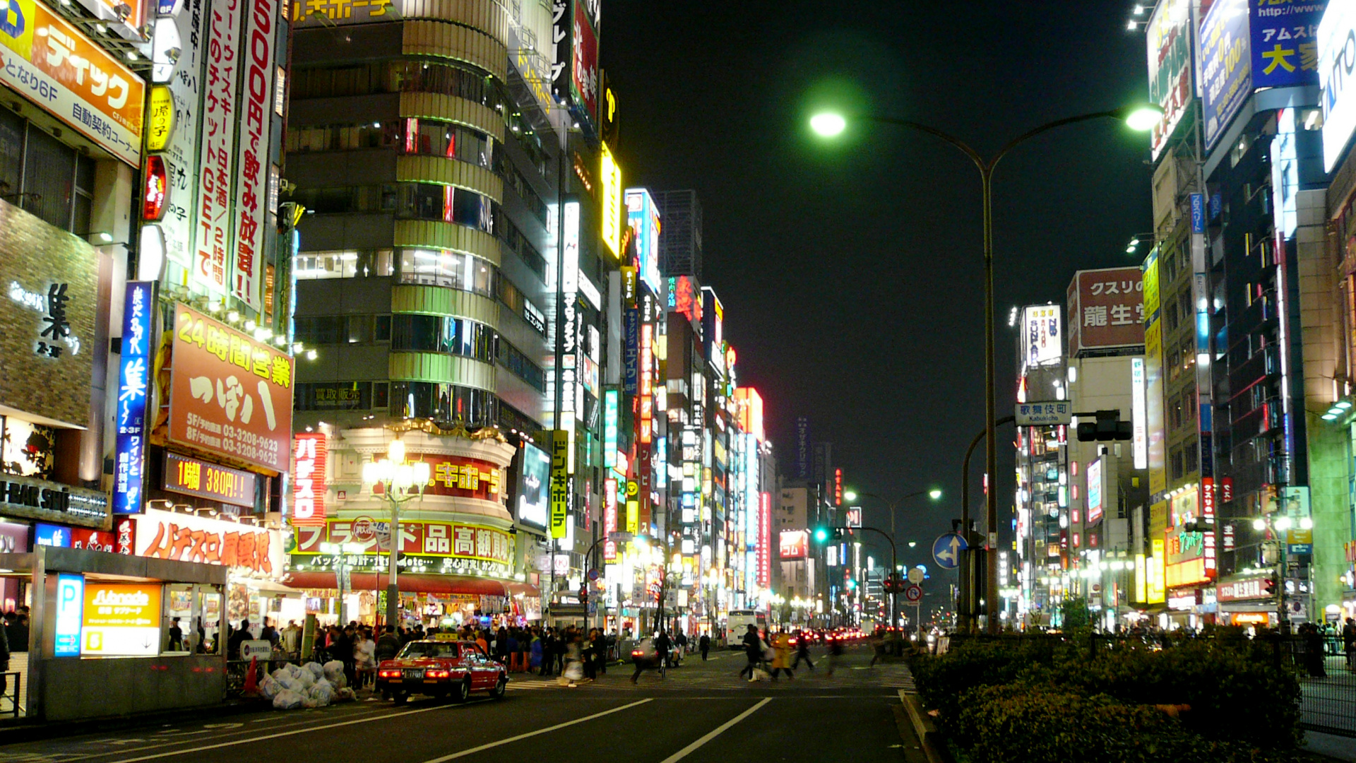 Обои Синдзюку, метрополия, ночь, городской район, город в разрешении 1920x1080
