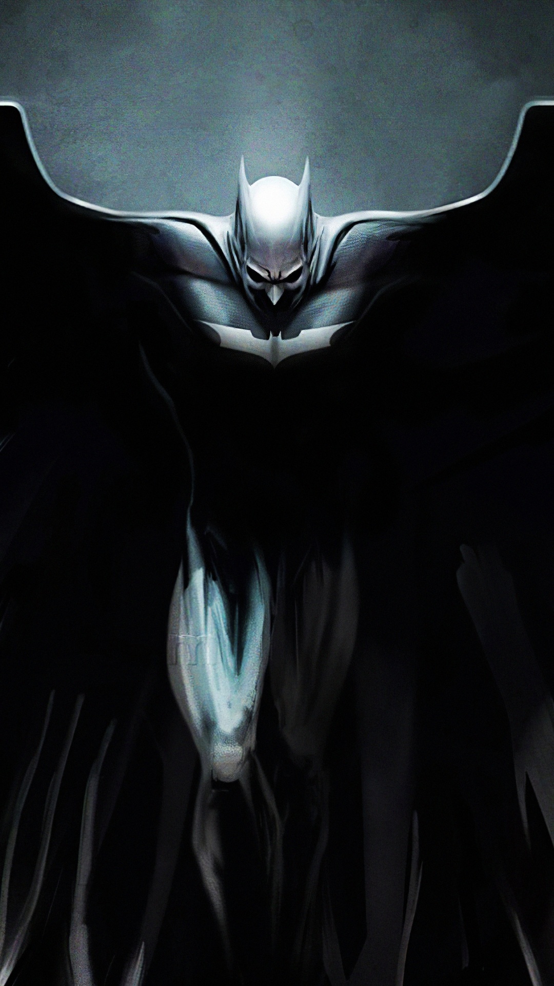 Обои Бэтмен, Темный Рыцарь Трилогия, арт, темнота, фрактальное искусство в разрешении 1080x1920