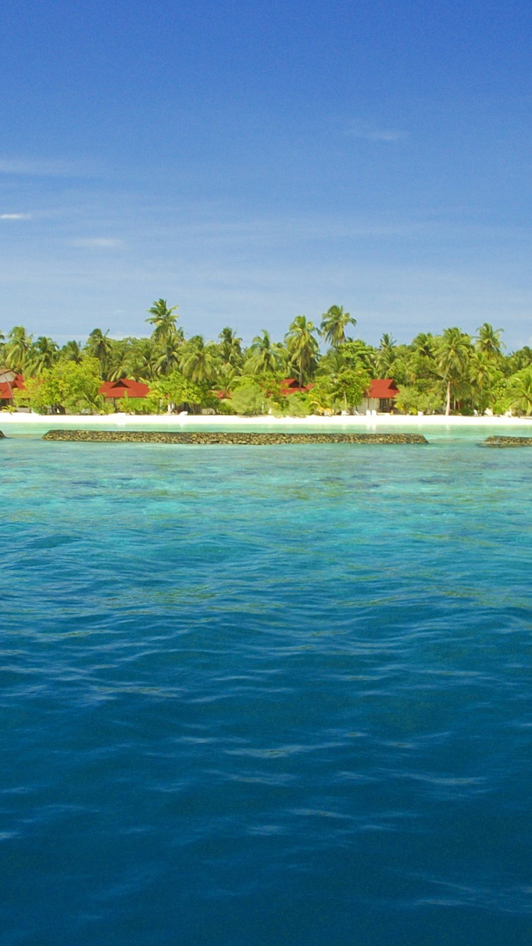 Обои Курумба Мальдивы, море, гидроресурсы, океан, островок в разрешении 750x1334