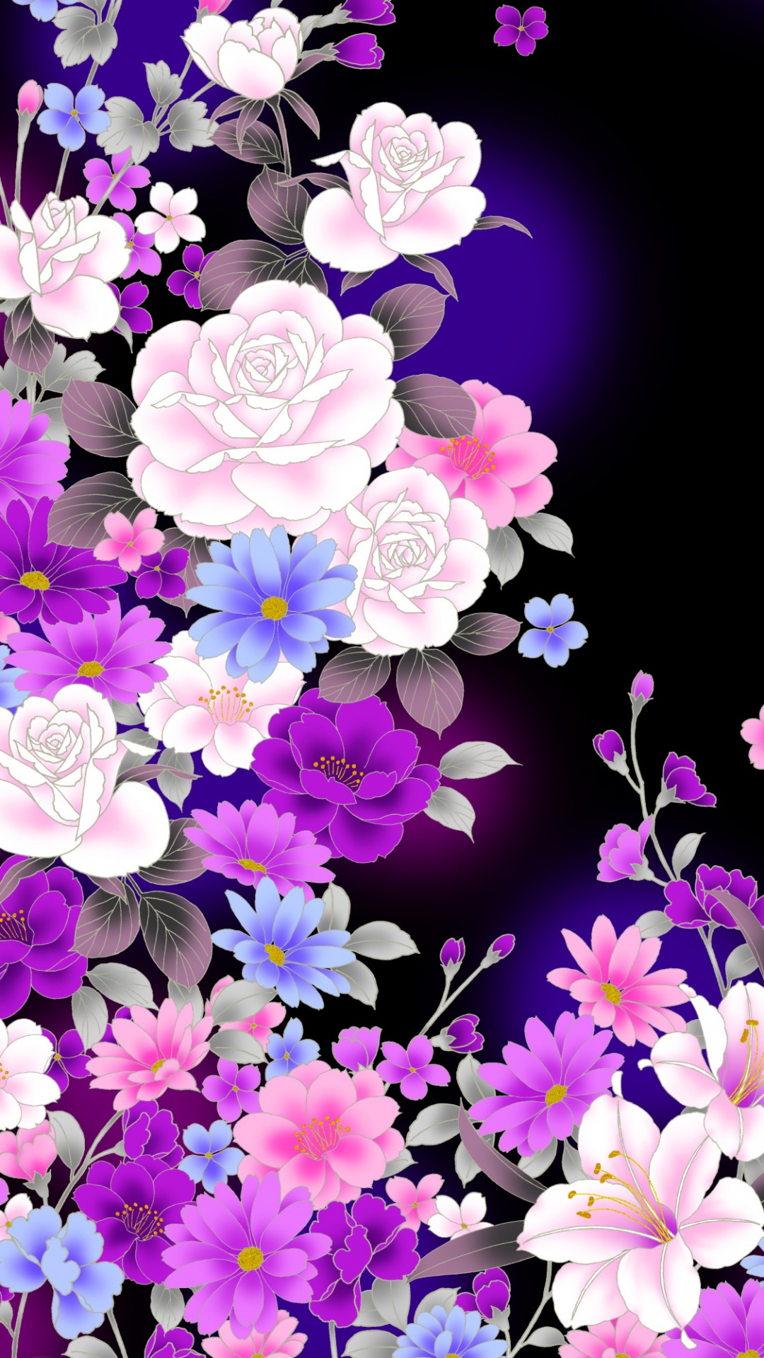 Обои цветок, пурпур, Фиолетовый, лепесток, синий в разрешении 1080x1920