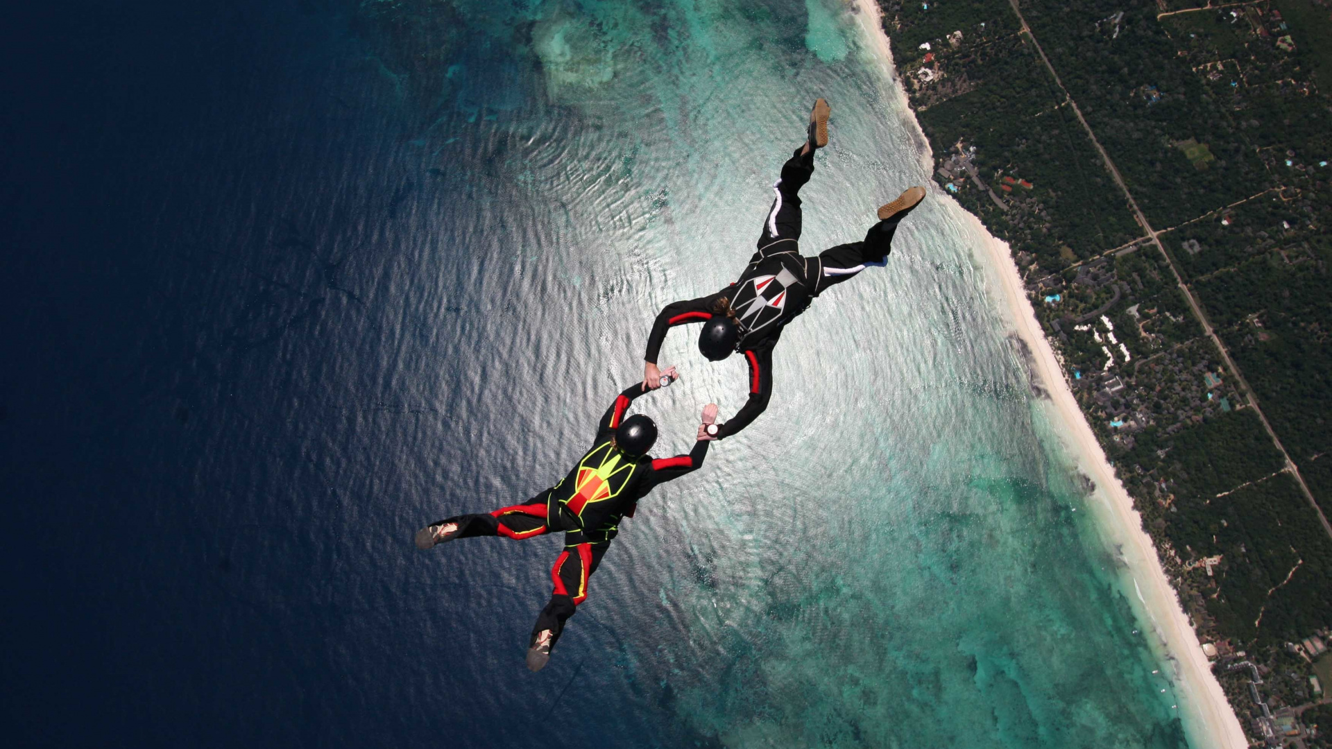 Обои парашютный спорт, экстремальный вид спорта, приключения, отдых, занятие спортом в разрешении 1920x1080