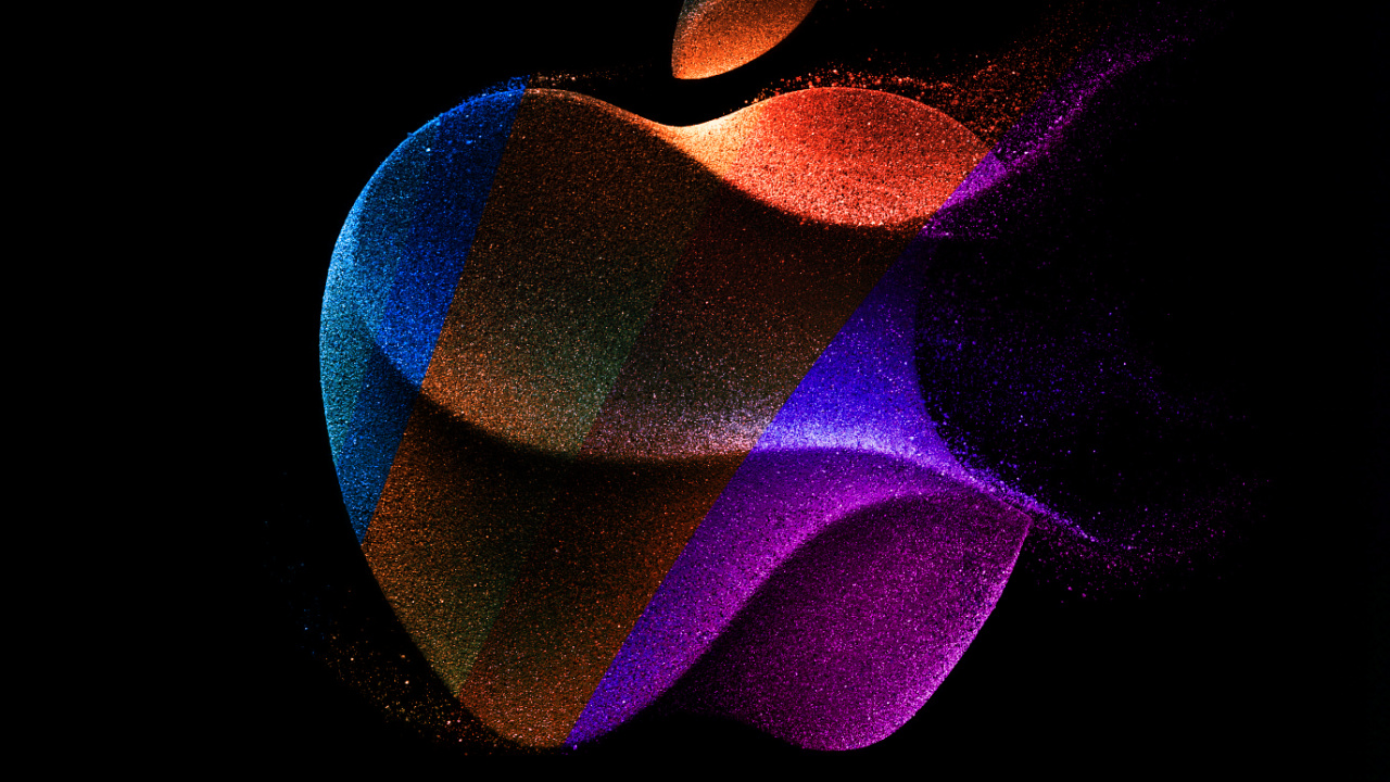 Обои Яблочное мероприятие 2023, Эпл, газ, полутона и оттенки, электрик в разрешении 1280x720