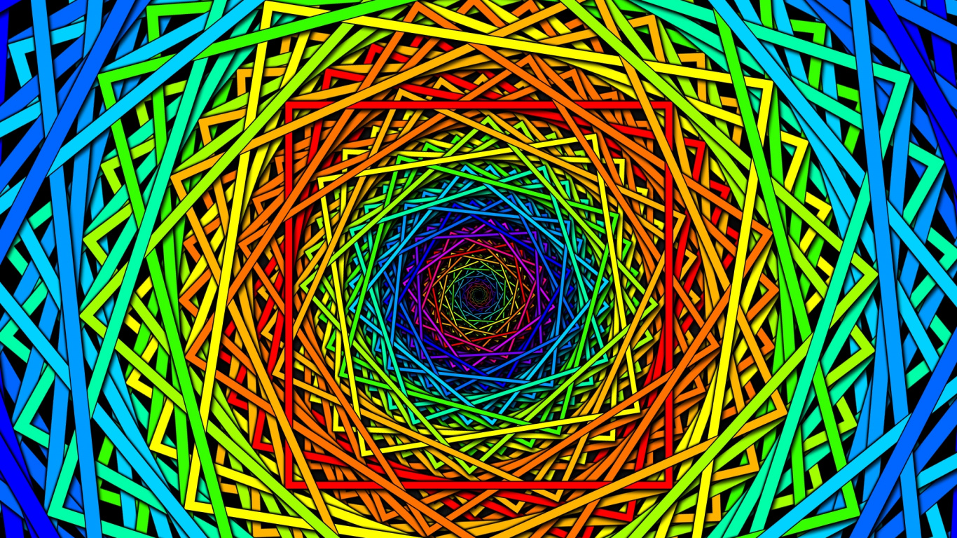 Обои психоделическое искусство, узор, круг, симметрия, фрактальное искусство в разрешении 1366x768