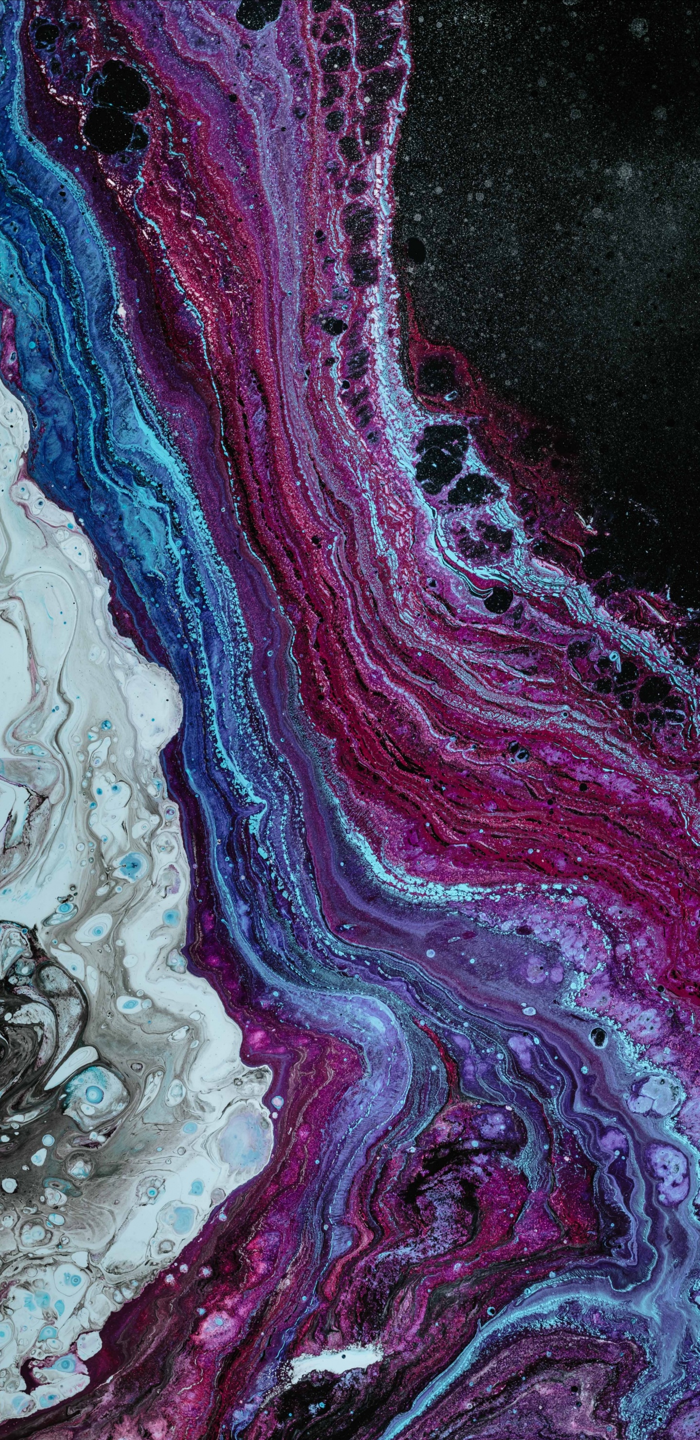 Обои пурпур, розовый, синий, вода, Фиолетовый в разрешении 1440x2960