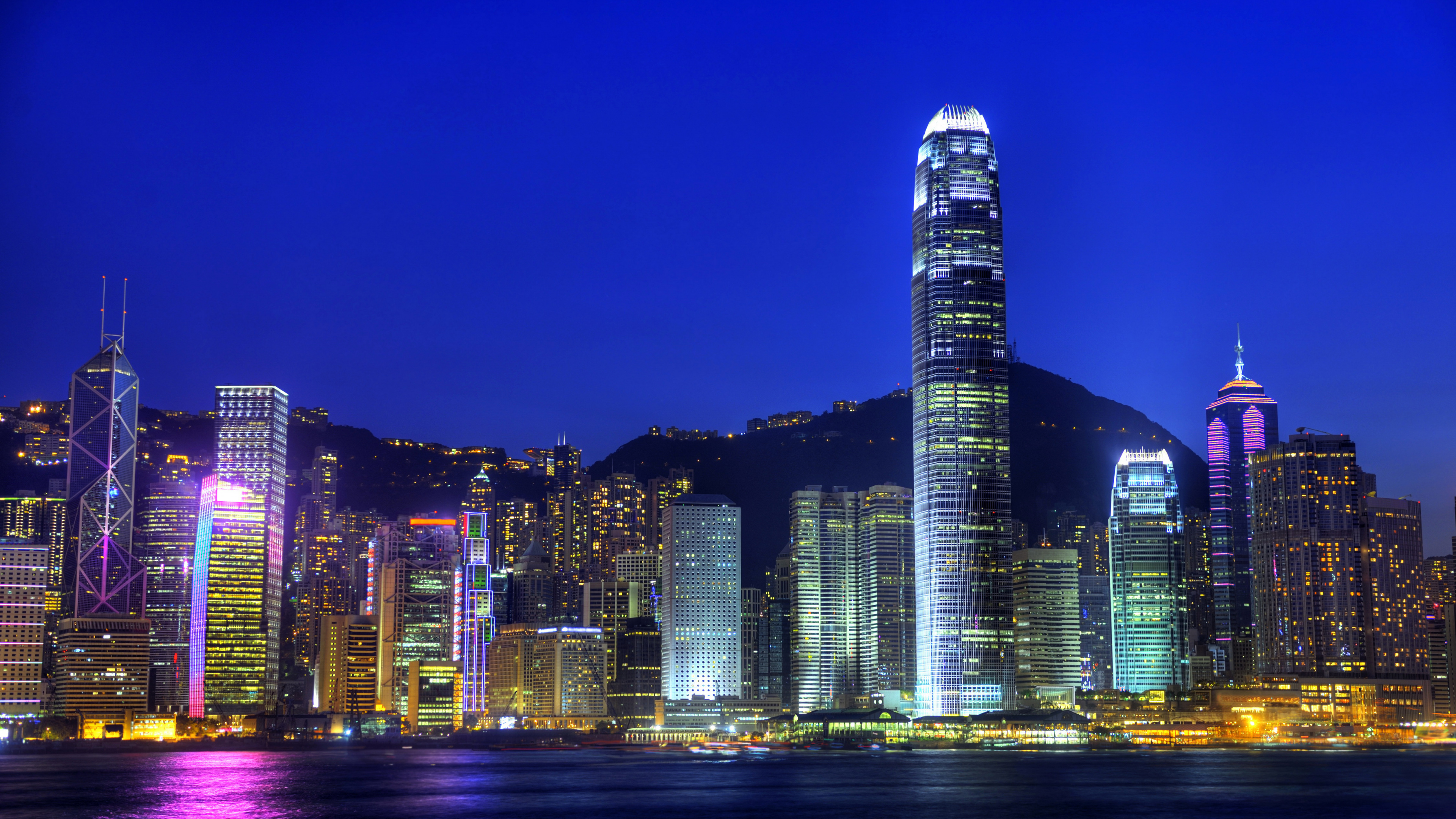 Обои Гавань Виктория, город, городской пейзаж, метрополия, городской район в разрешении 3840x2160