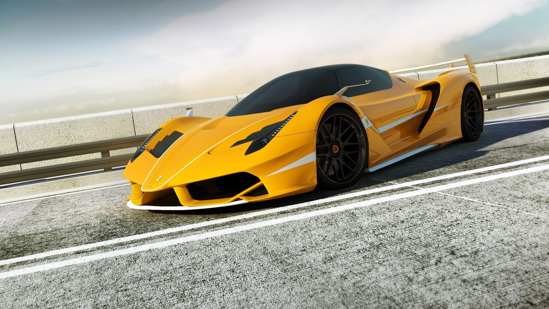 Обои Феррари f430, ferrari fxx, спорткар, суперкар, желтый в разрешении 1920x1080