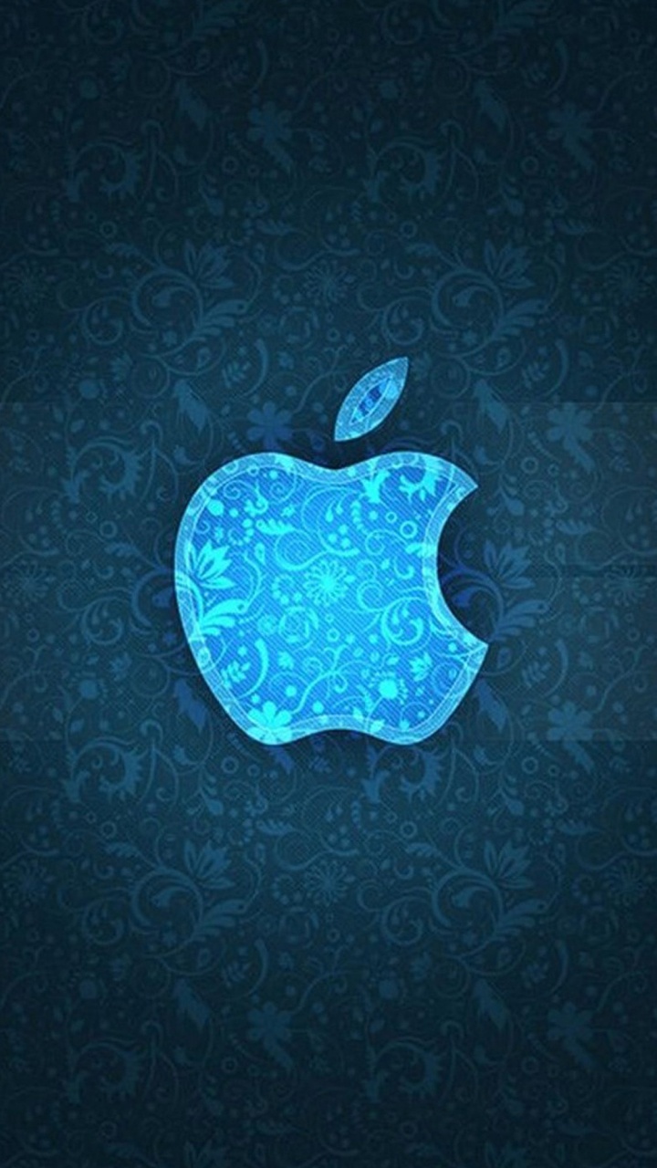 Обои apple, синий, Аква, бирюза, лазурный в разрешении 720x1280