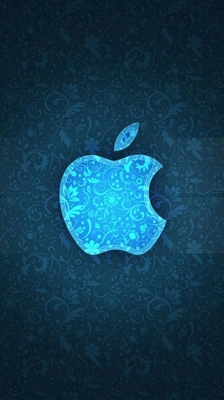 Обои apple, синий, Аква, бирюза, лазурный в разрешении 750x1334