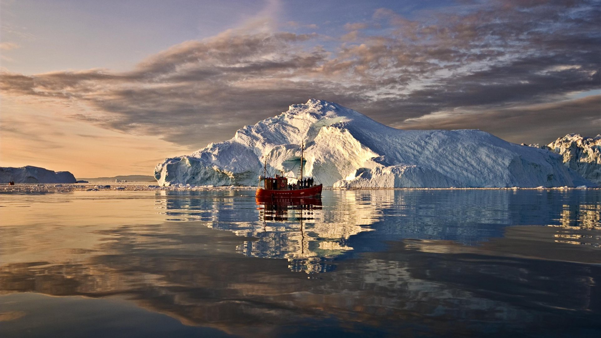 Обои путешествие, отражение, лед, айсберг, Северный Ледовитый океан в разрешении 1920x1080