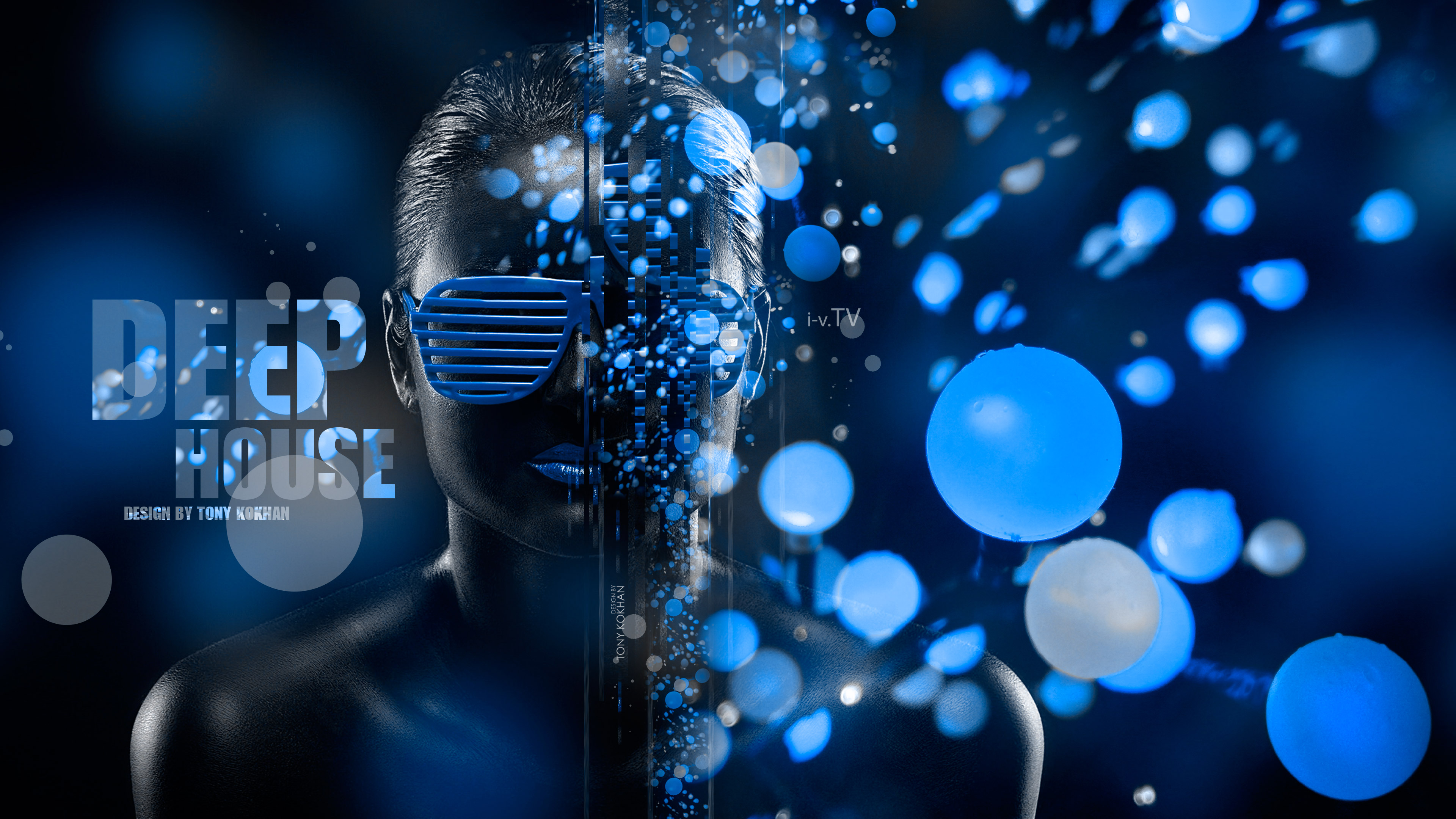 Обои ДИП Хаус, Хаус музыка, техно, Техника дома, синий в разрешении 3840x2160