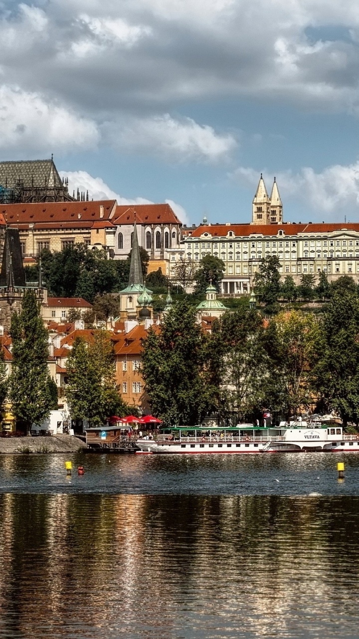 Обои Пражский град, Влтава, Карлов мост, дворец, город в разрешении 720x1280