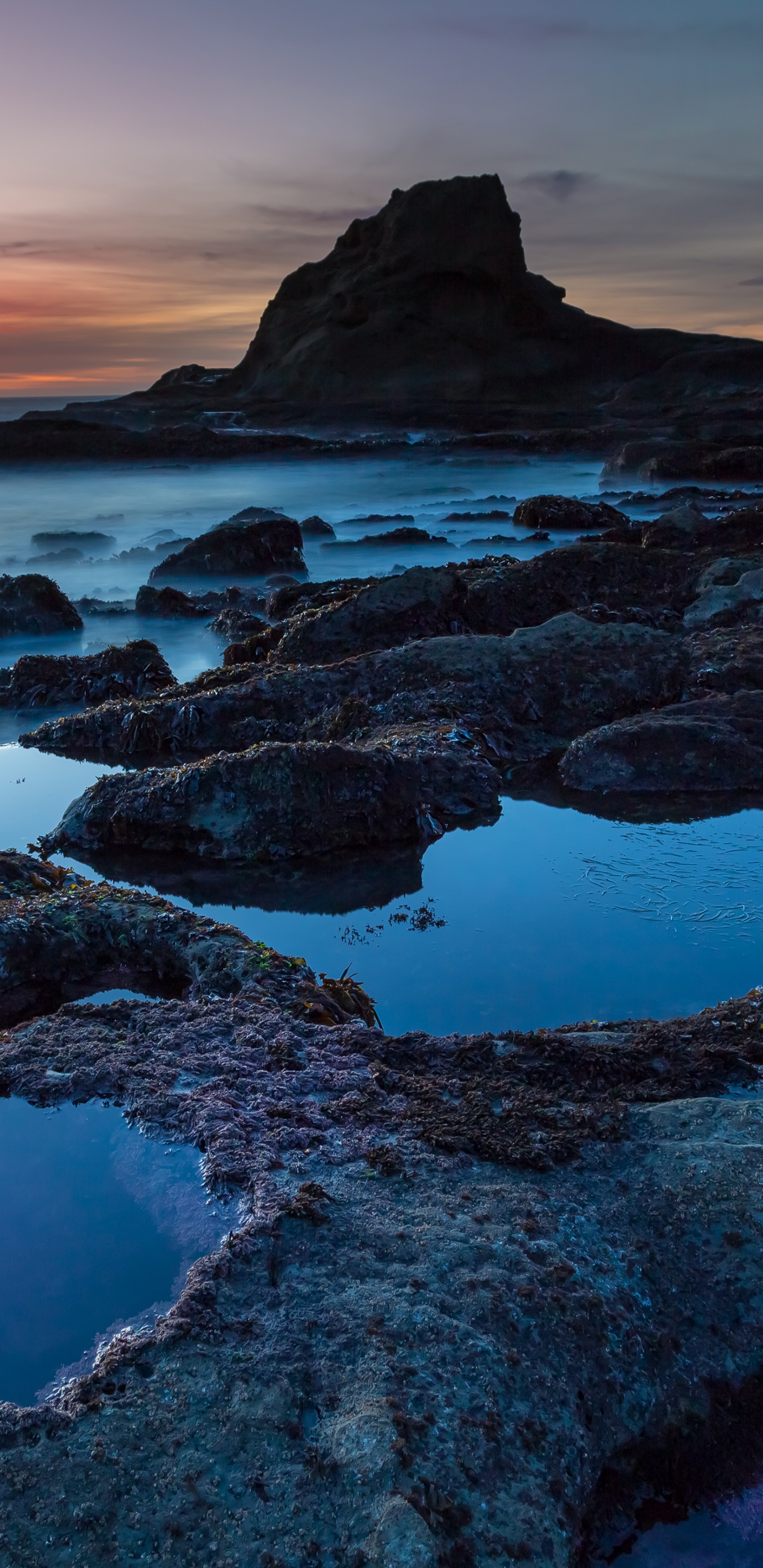 Обои природа, море, побережье, океан, рок в разрешении 1440x2960