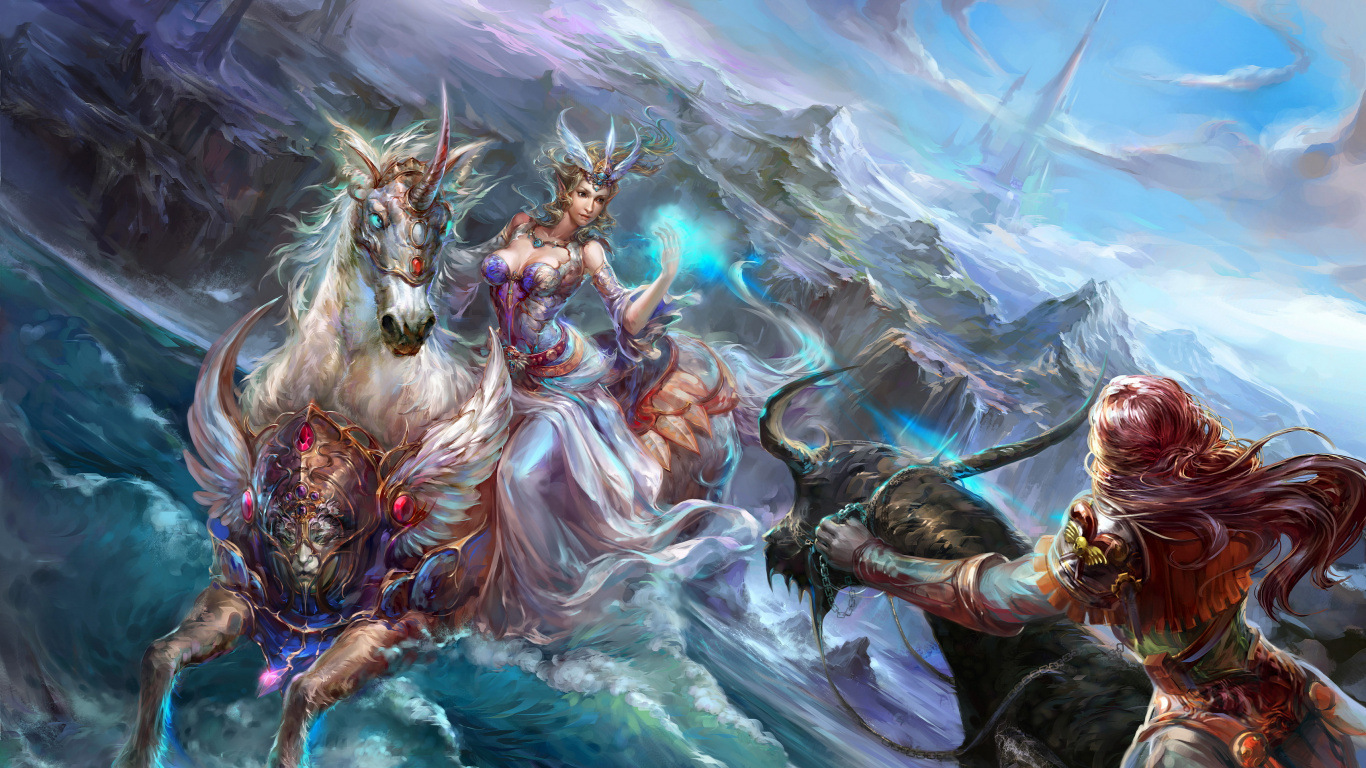 Обои мифология, арт, фэнтези, искусство, вымышленный персонаж в разрешении 1366x768