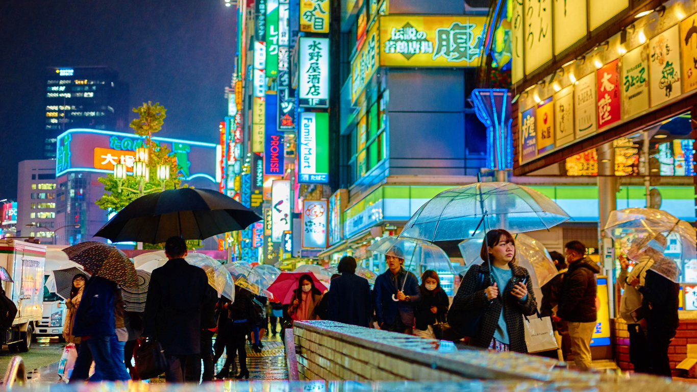 Обои Токио, путешествие, туризм, городской район, улица в разрешении 1366x768