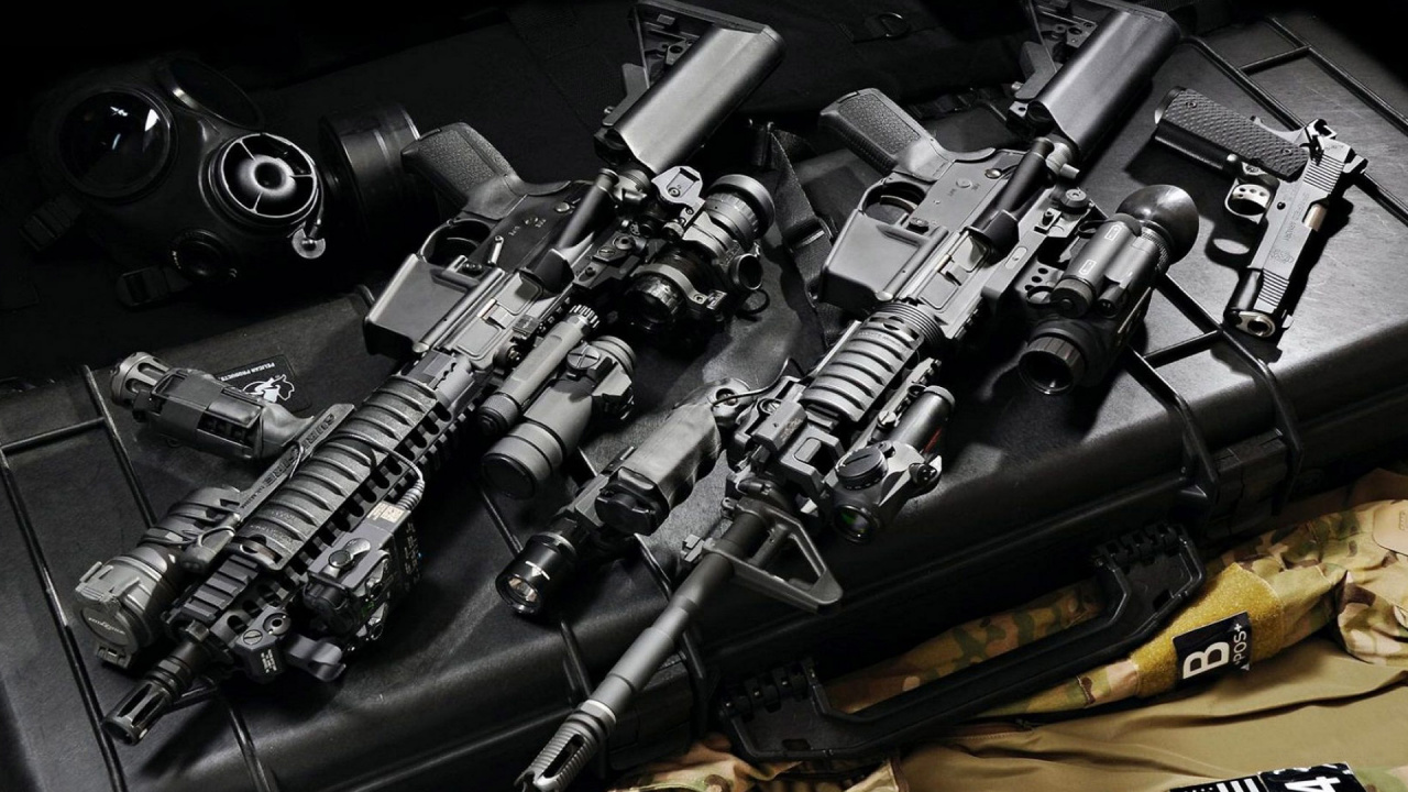 Обои карабин M4, орудие, огнестрельное оружие, эйрсофт, Страйкбольное оружие в разрешении 1280x720