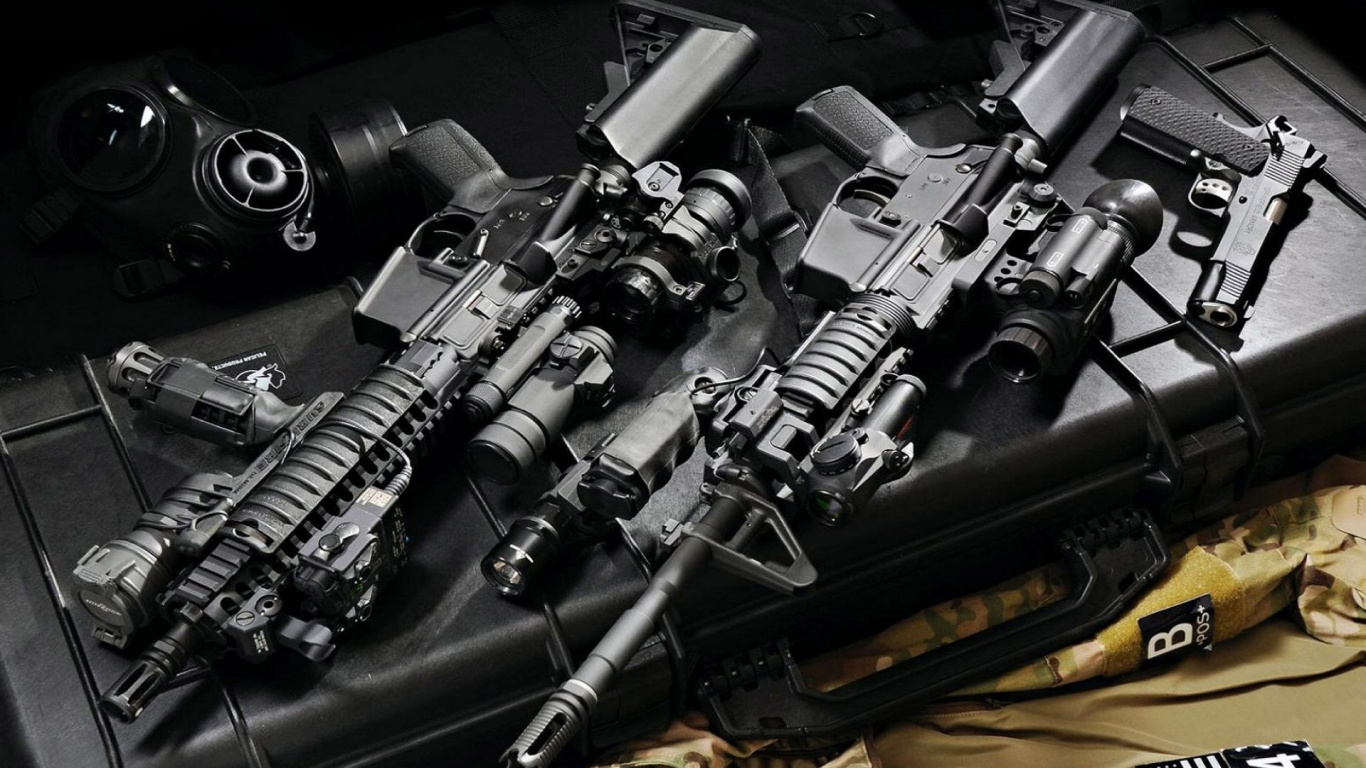 Обои карабин M4, орудие, огнестрельное оружие, эйрсофт, Страйкбольное оружие в разрешении 1366x768