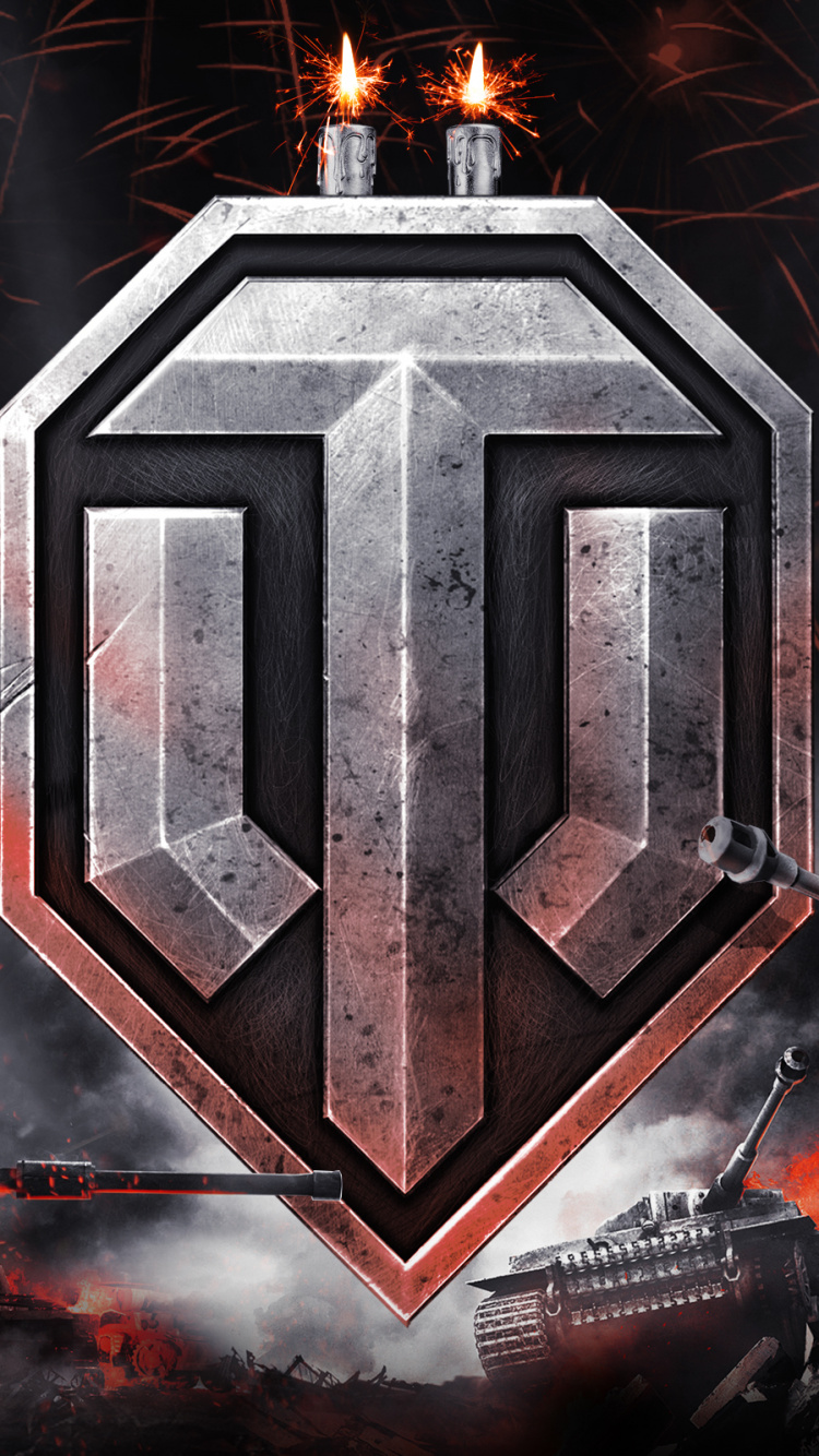 Обои world of tanks, бак, лого, компьютерная игра, космос в разрешении 750x1334