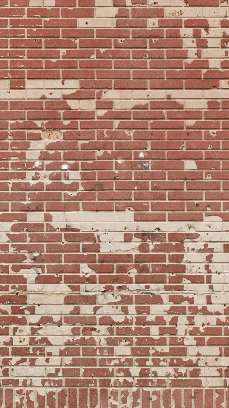 Обои кирпичная кладка, кирпич, стена, узор, материал в разрешении 750x1334