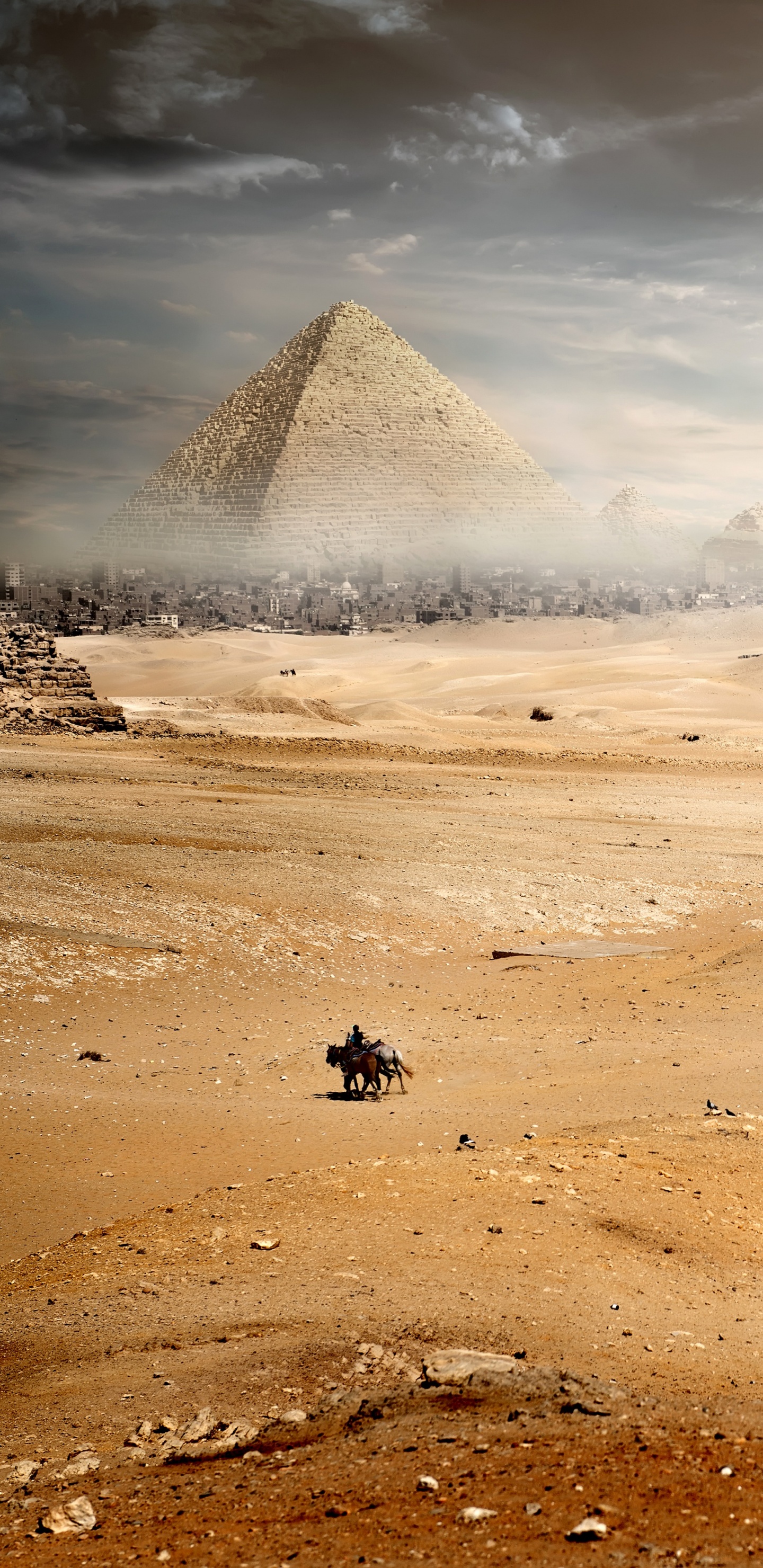 Обои Каир, пустыня, песок, пейзаж, облако в разрешении 1440x2960