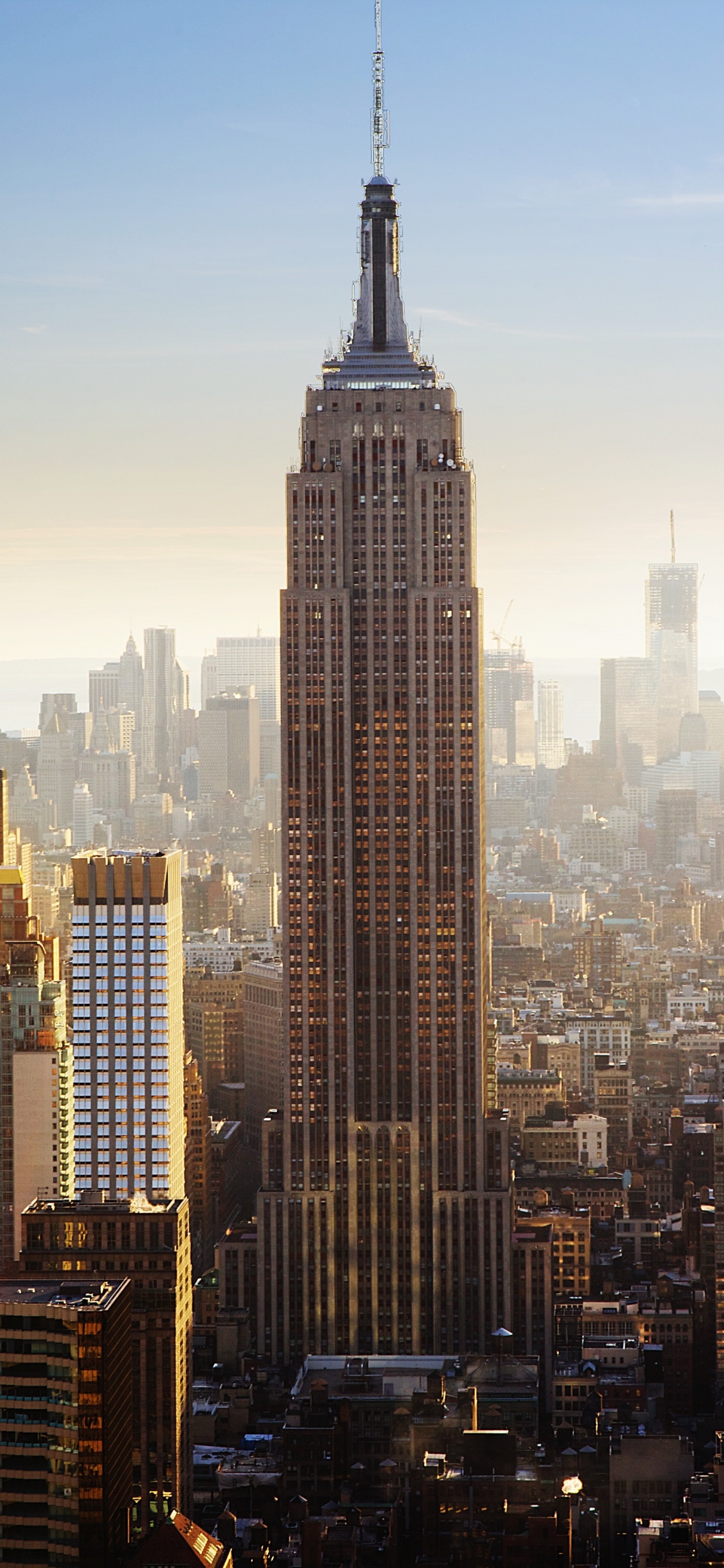Обои НьюЙорк, Эмпайр Стейт Билдинг, город, городской пейзаж, метрополия в разрешении 1242x2688