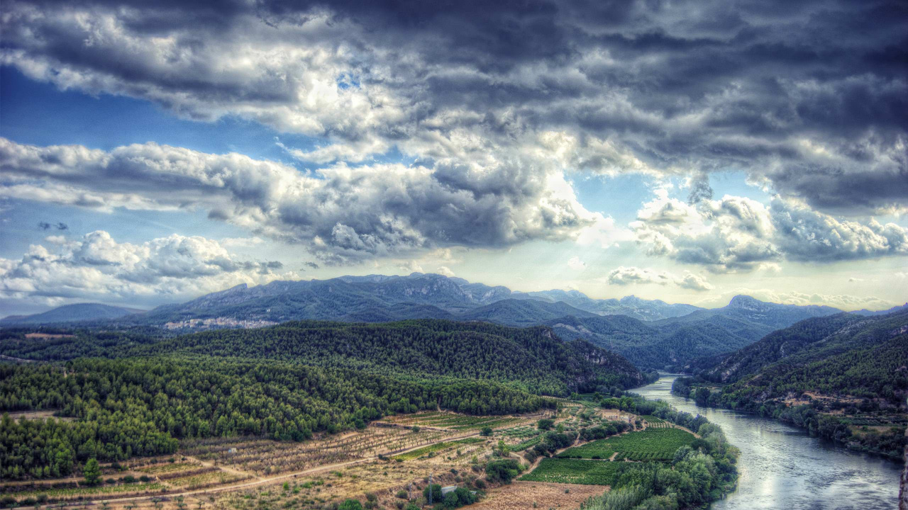 Обои горный рельеф, нагорье, природа, гора, облако в разрешении 1280x720