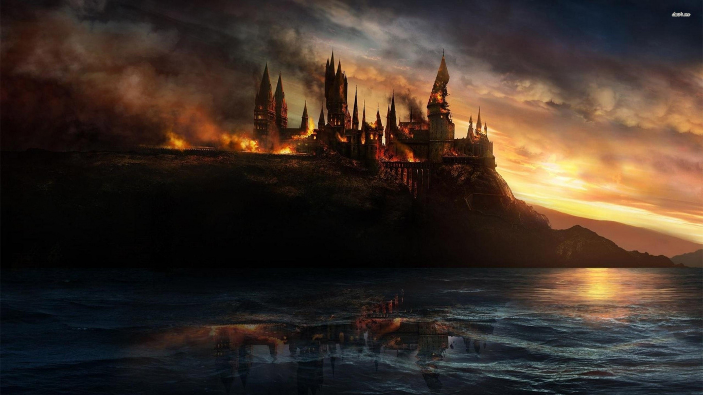 Обои море, атмосфера, вечер, рассвет, Серия Гарри Поттер в разрешении 1366x768