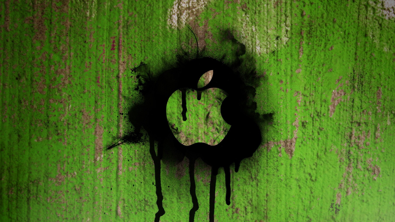 Обои зеленый, дерево, растение, краска, лист в разрешении 1366x768