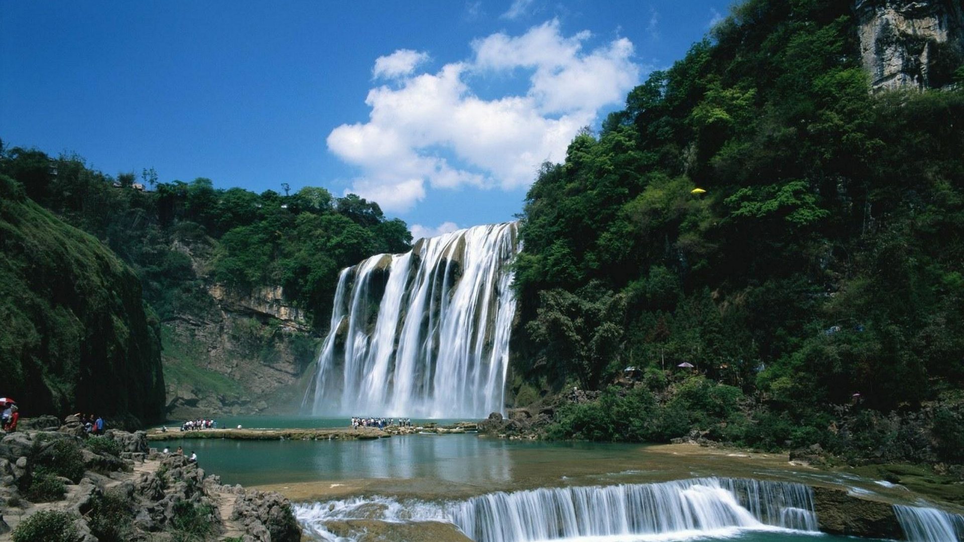 Обои Водопада Хуангошу, Жемчужный Водопад Шол, водопад, гидроресурсы, водоем в разрешении 1920x1080