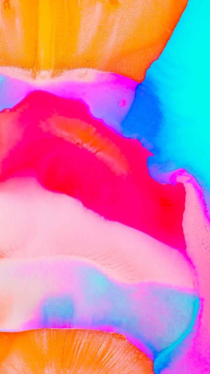 Обои Апельсин, акриловая краска, акварельная живопись, красочность, художественная краска в разрешении 720x1280