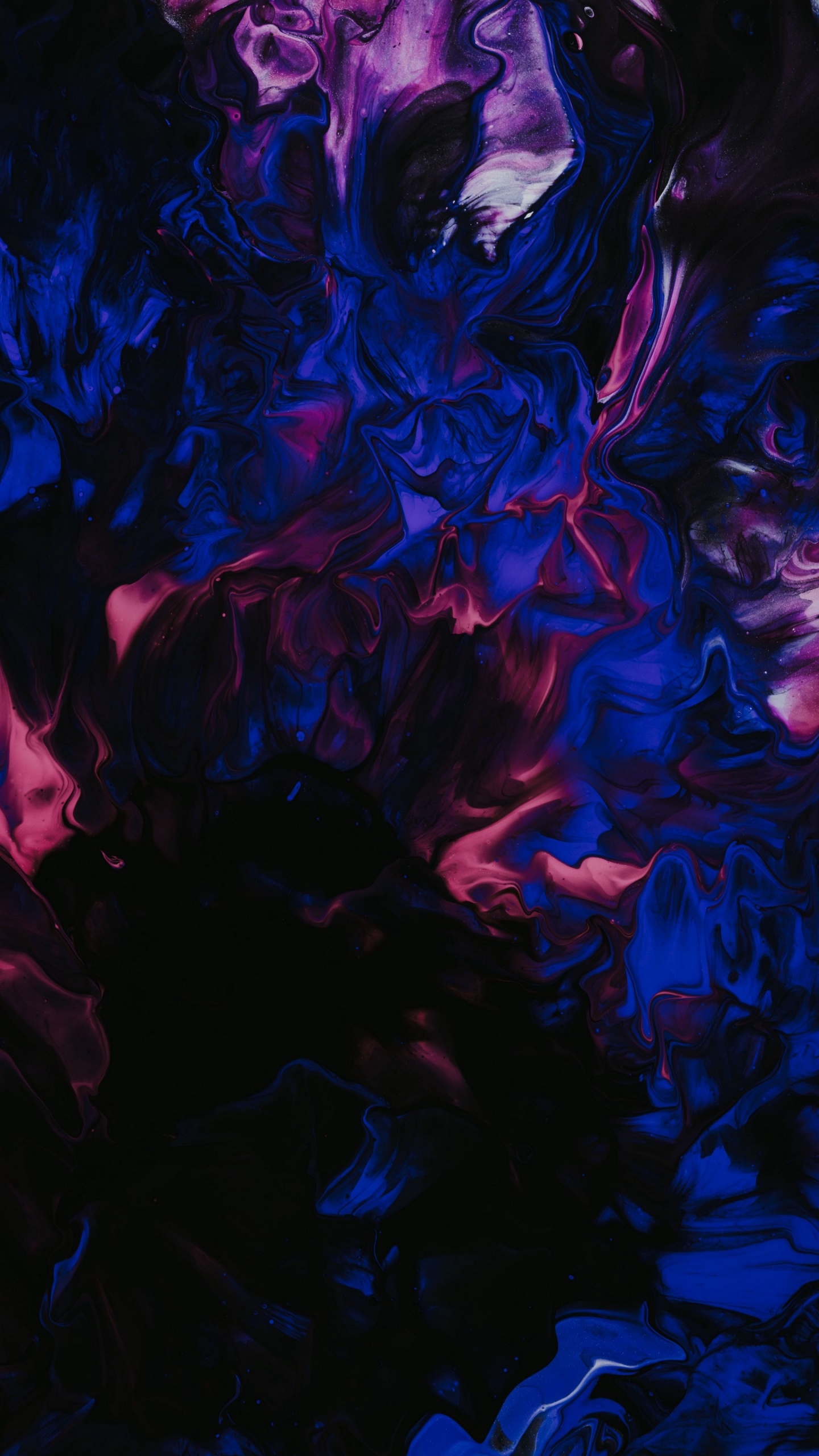 Обои черно-сине-фиолетовая картина, подкаст, вроде как забота вроде не, абстрактное искусство, спотифай в разрешении 1440x2560