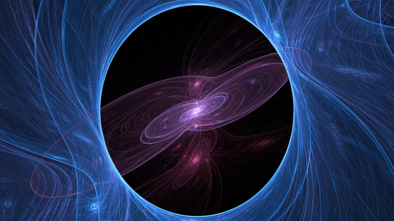 Обои фрактальное искусство, пурпур, электрик, космос, вихрь в разрешении 1366x768