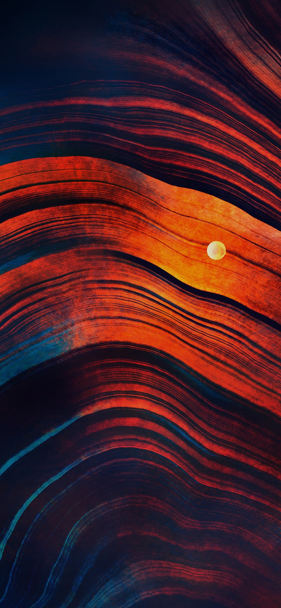 Обои ZTE, ZTE Blade V9, абстрактная луна, абстрактное искусство, луна в разрешении 1125x2436