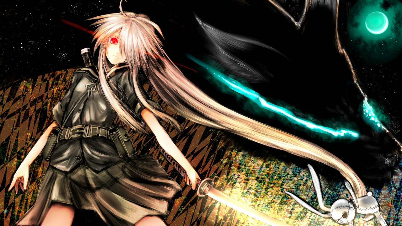 Обои аниме, иллюстрация, синие волосы, шерсть, вымышленный персонаж в разрешении 1280x720