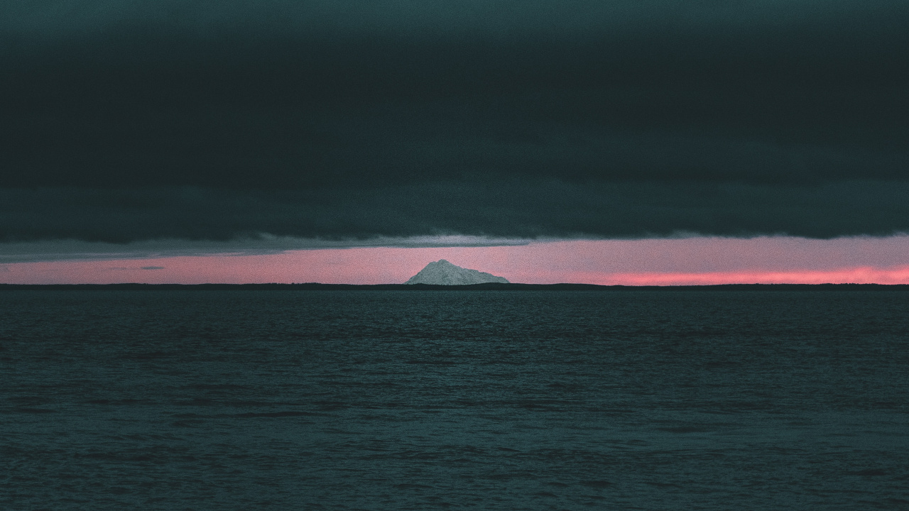 Обои горизонт, кучевое облако, море, ветровая волна, облако в разрешении 1280x720