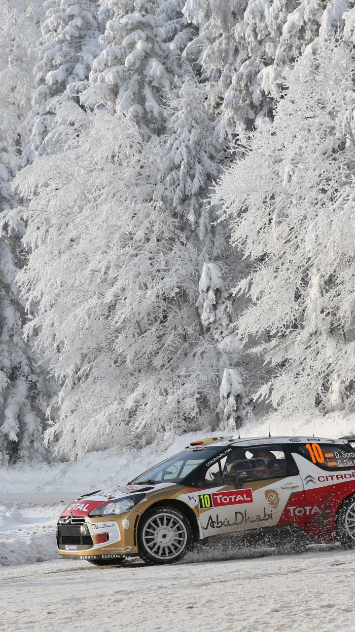 Обои авто, цитрон, сплочение, чемпионат мира по ралли, гоночный в разрешении 720x1280