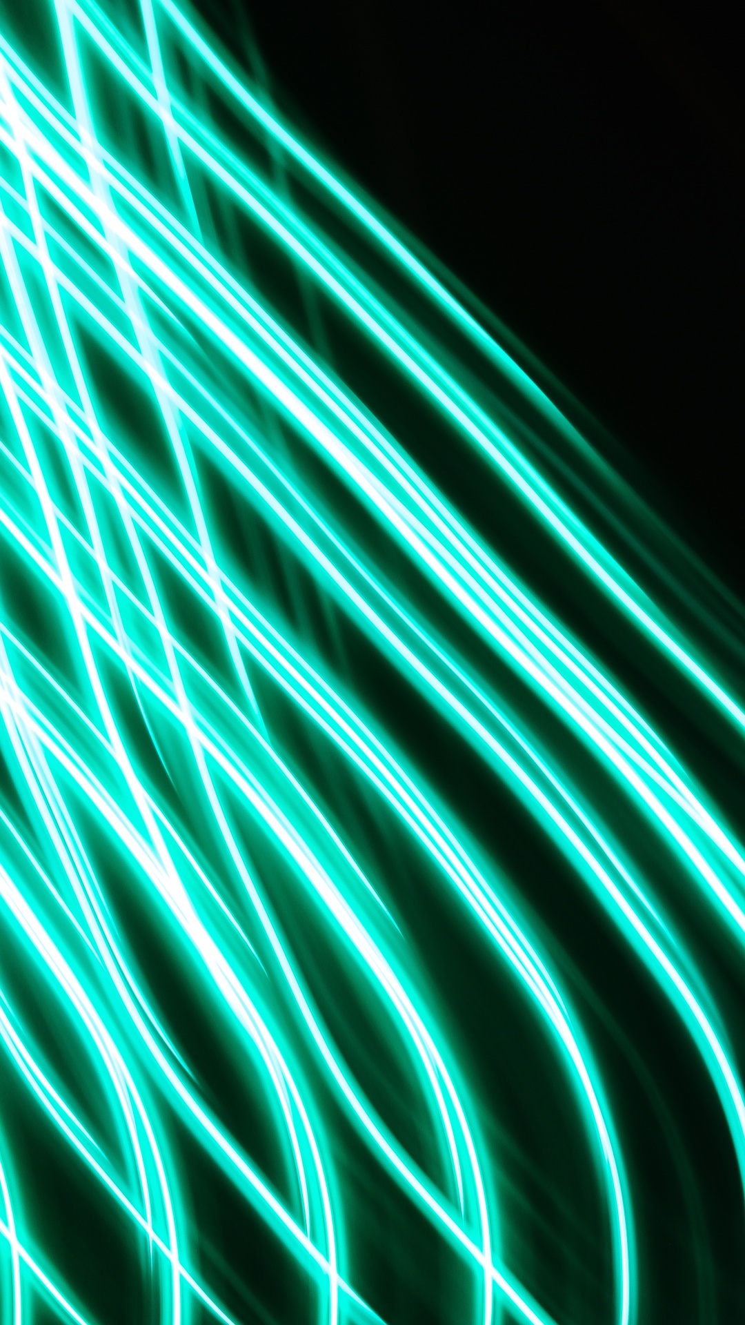 Обои зеленый, синий, свет, неон, линия в разрешении 1080x1920