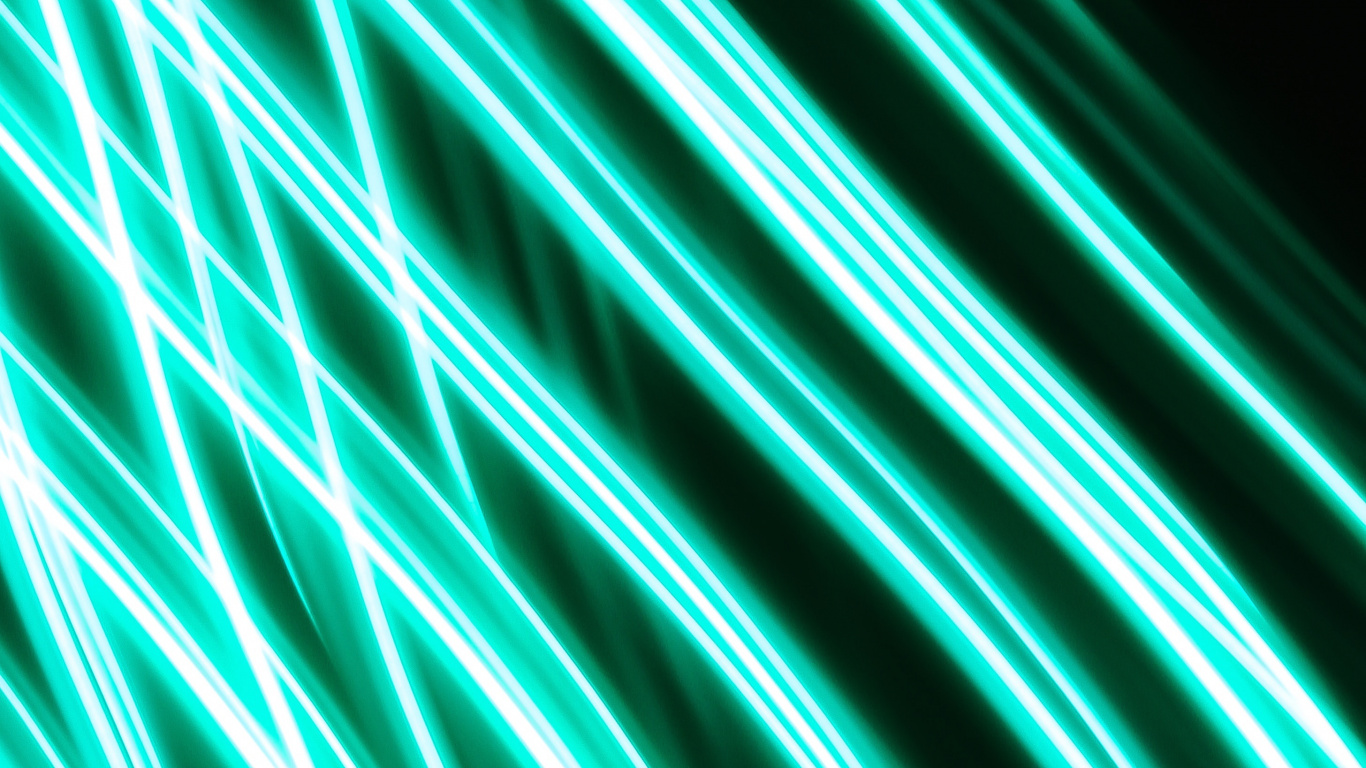 Обои зеленый, синий, свет, неон, линия в разрешении 1366x768