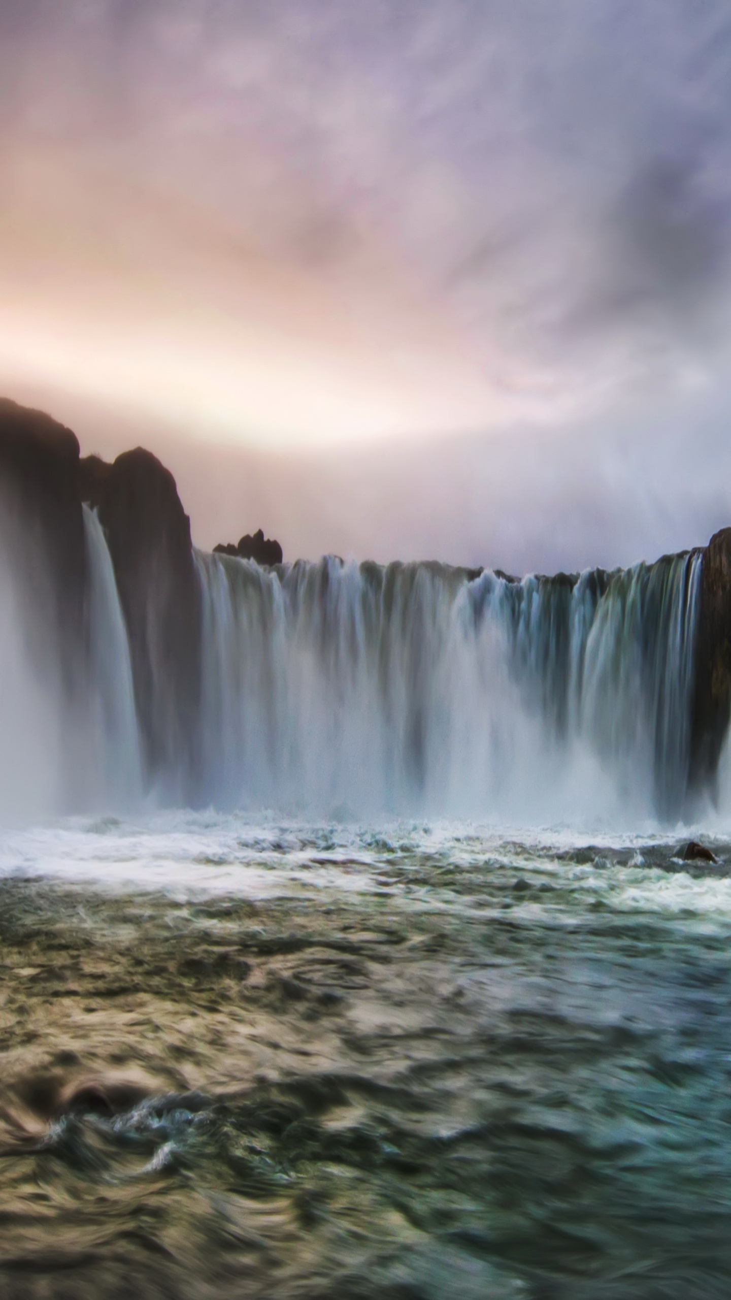 Обои водопад, водоем, гидроресурсы, природа, вода в разрешении 1440x2560