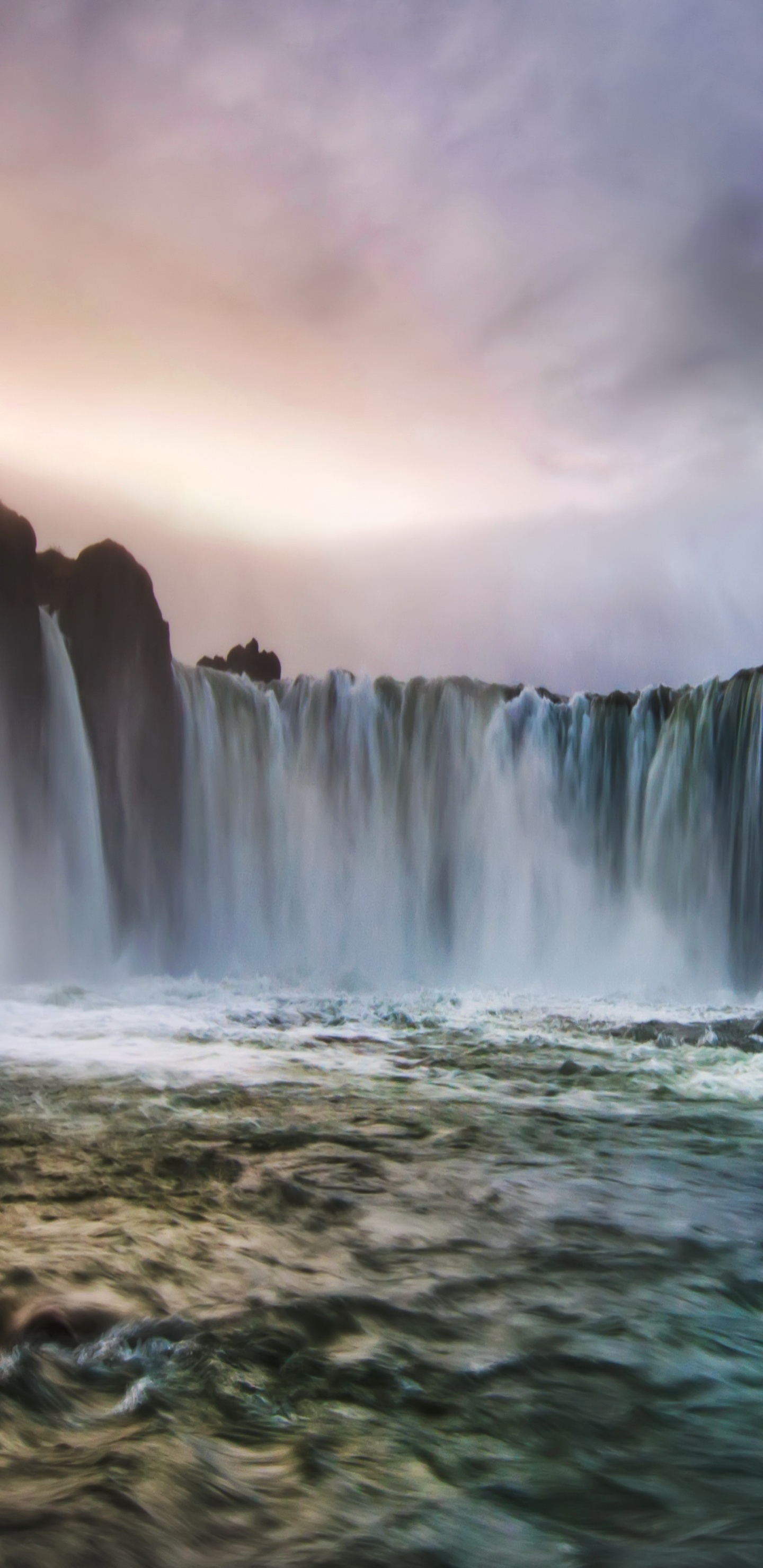 Обои водопад, водоем, гидроресурсы, природа, вода в разрешении 1440x2960