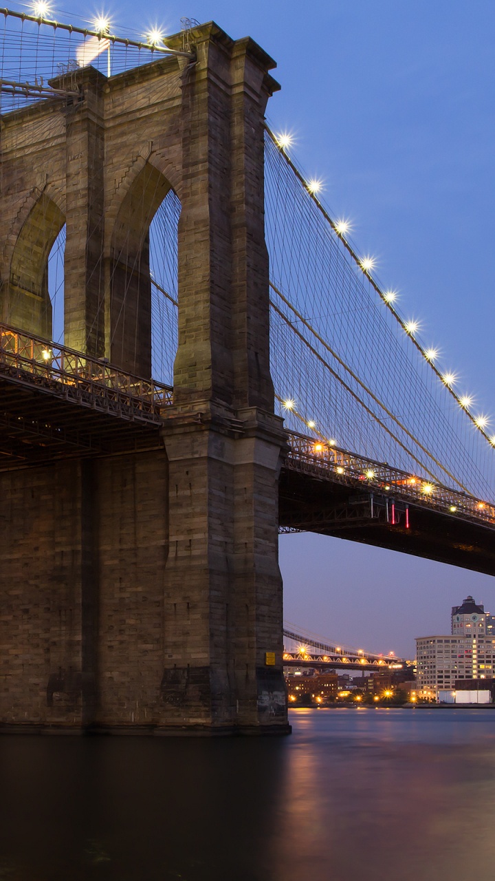 Обои Бруклинский мост, подвесной мост, мост, ориентир, extradosed мост в разрешении 720x1280