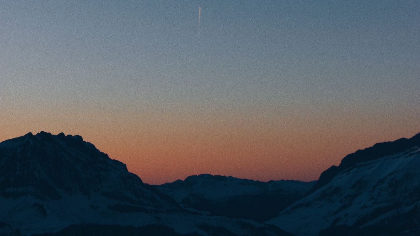 Обои синий, горизонт, облако, атмосфера, сумрак в разрешении 1366x768