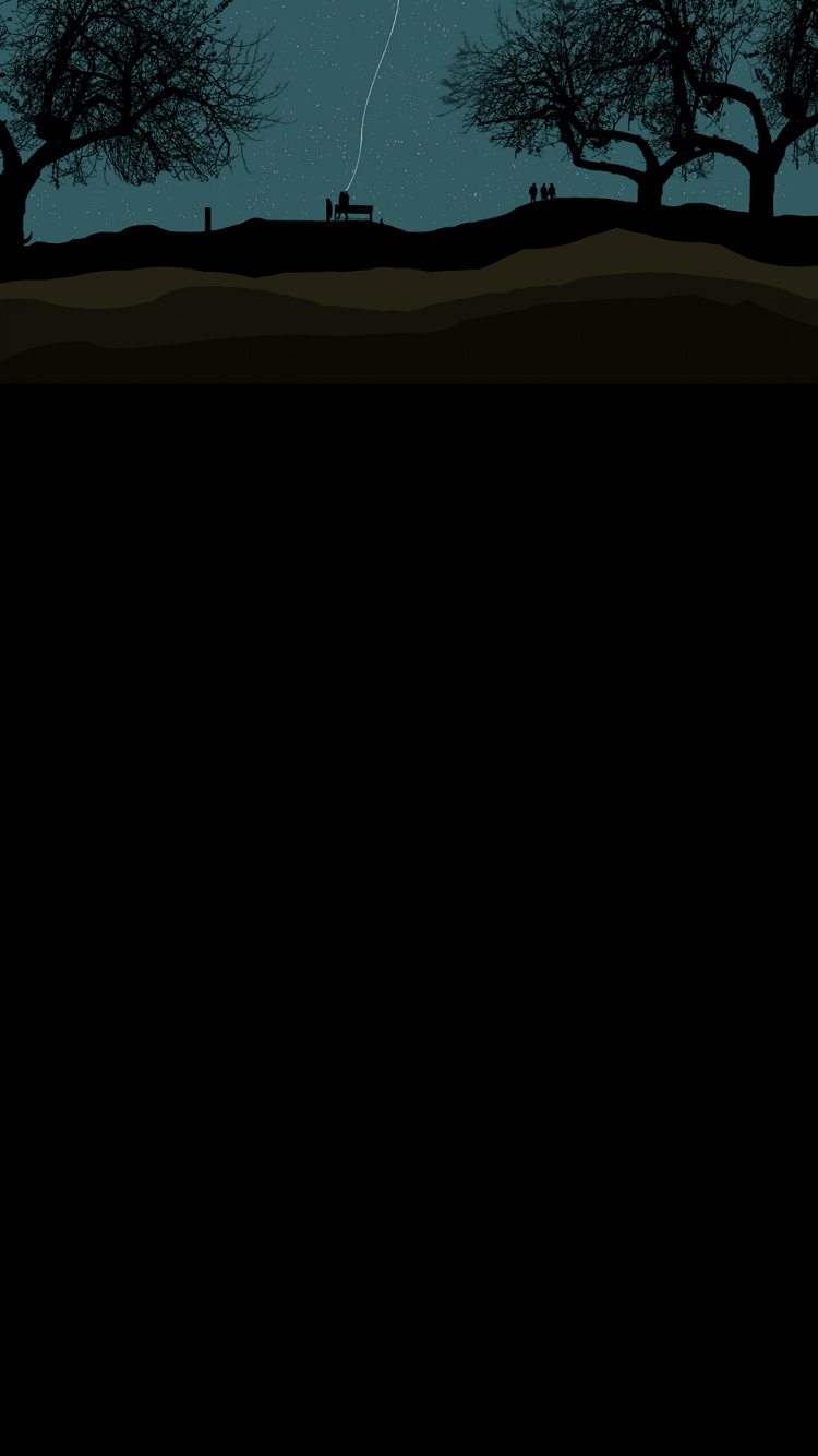 Обои полумесяц, воздушный шарик, экорегион, черный, природный ландшафт в разрешении 750x1334